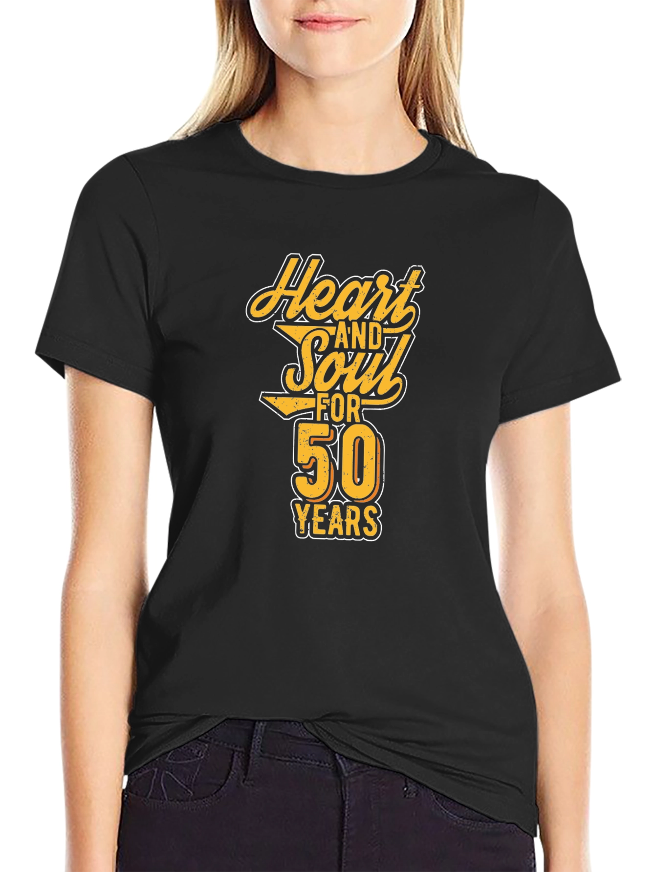Black Heart and Soul 50 Years Black Graphic Tee view 2