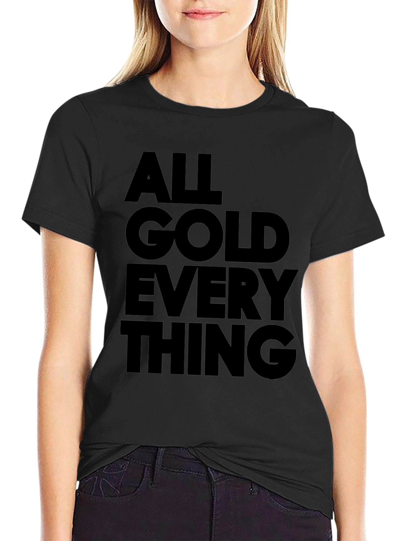 Black All Gold Everything Graphic Tee - Black view 2