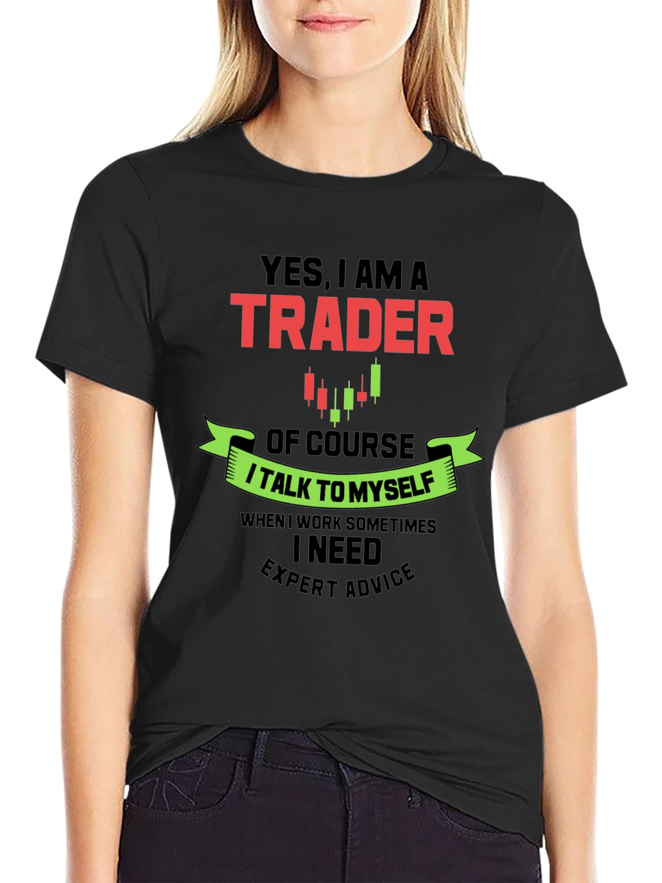 Black Trader Graphic Tee - Expert Advice T-Shirt view 2