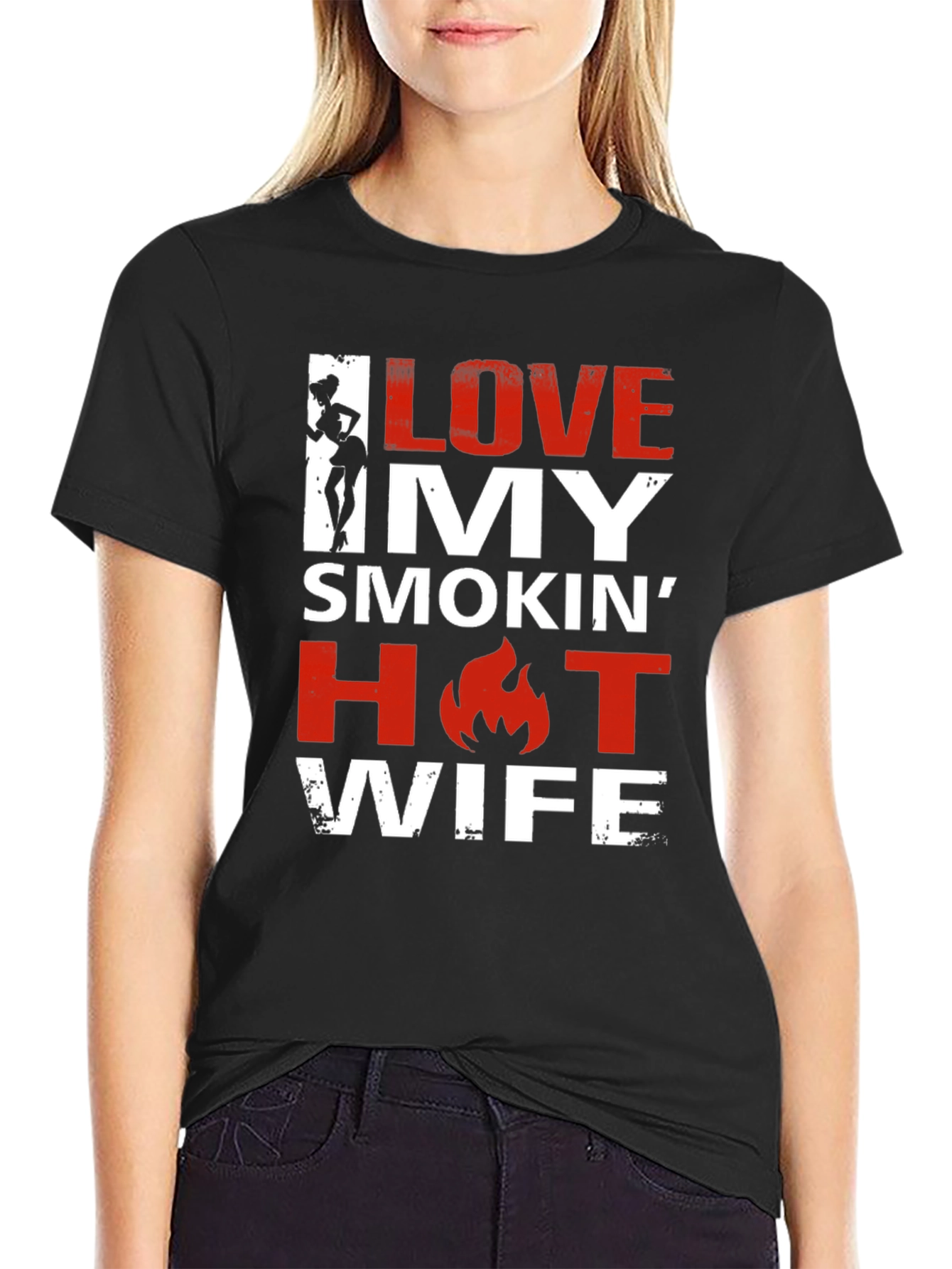 Black I Love My Smokin' Hot Wife Graphic Tee view 2