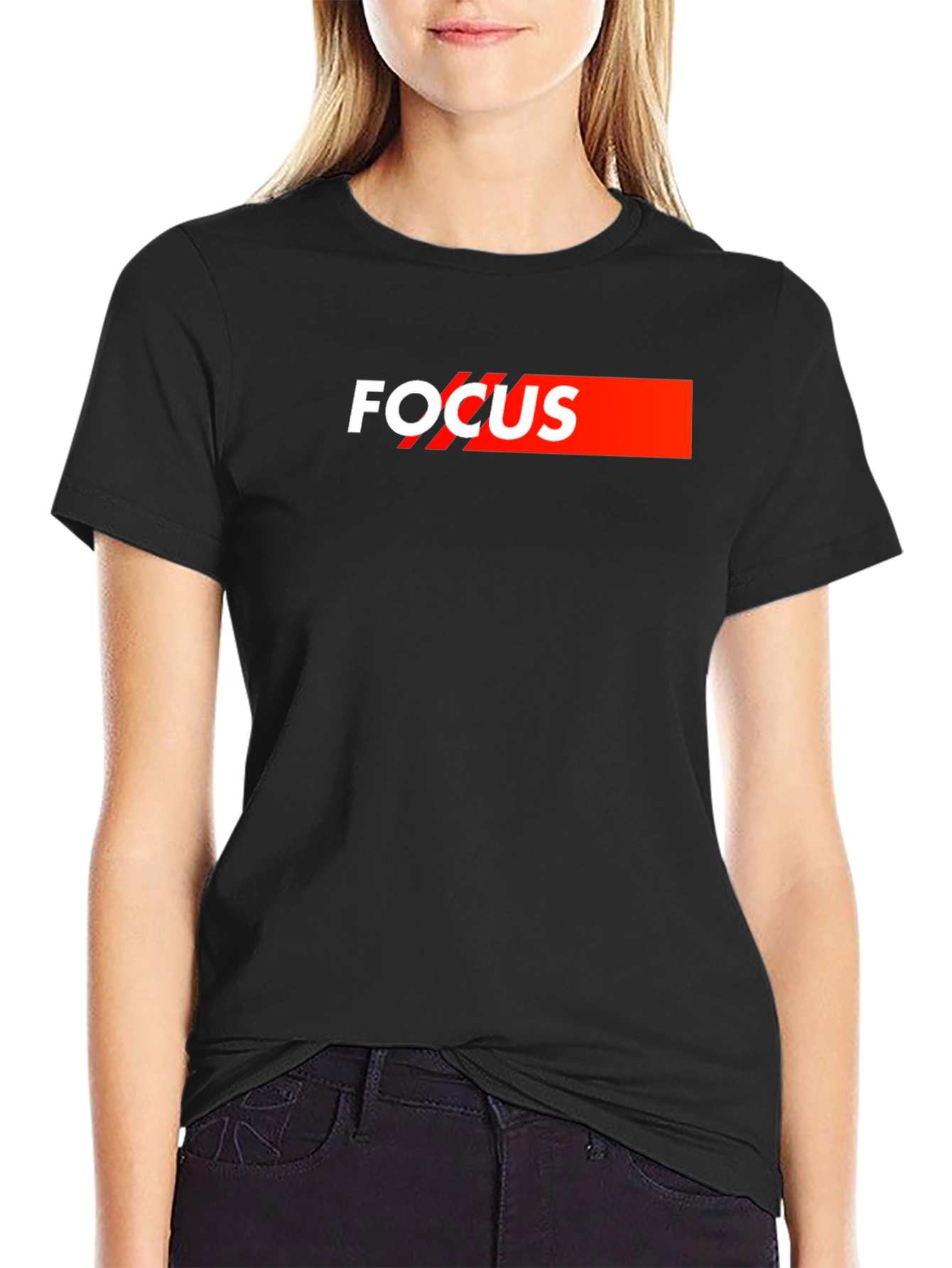 Black Focus Graphic Tee - Bold & Stylish Cotton Blend Shirt view 2