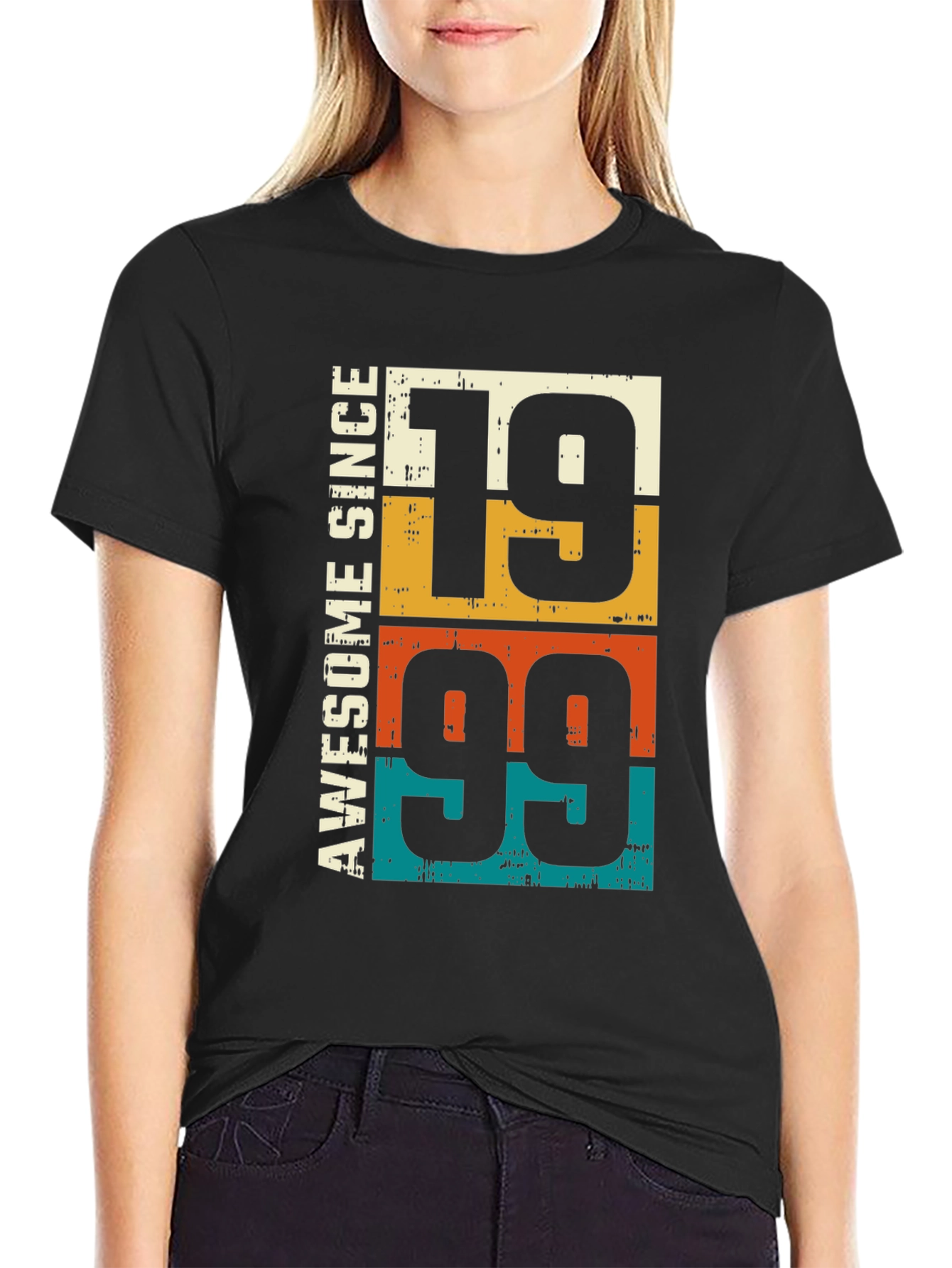 Black Awesome Since 1999 T-Shirt view 2