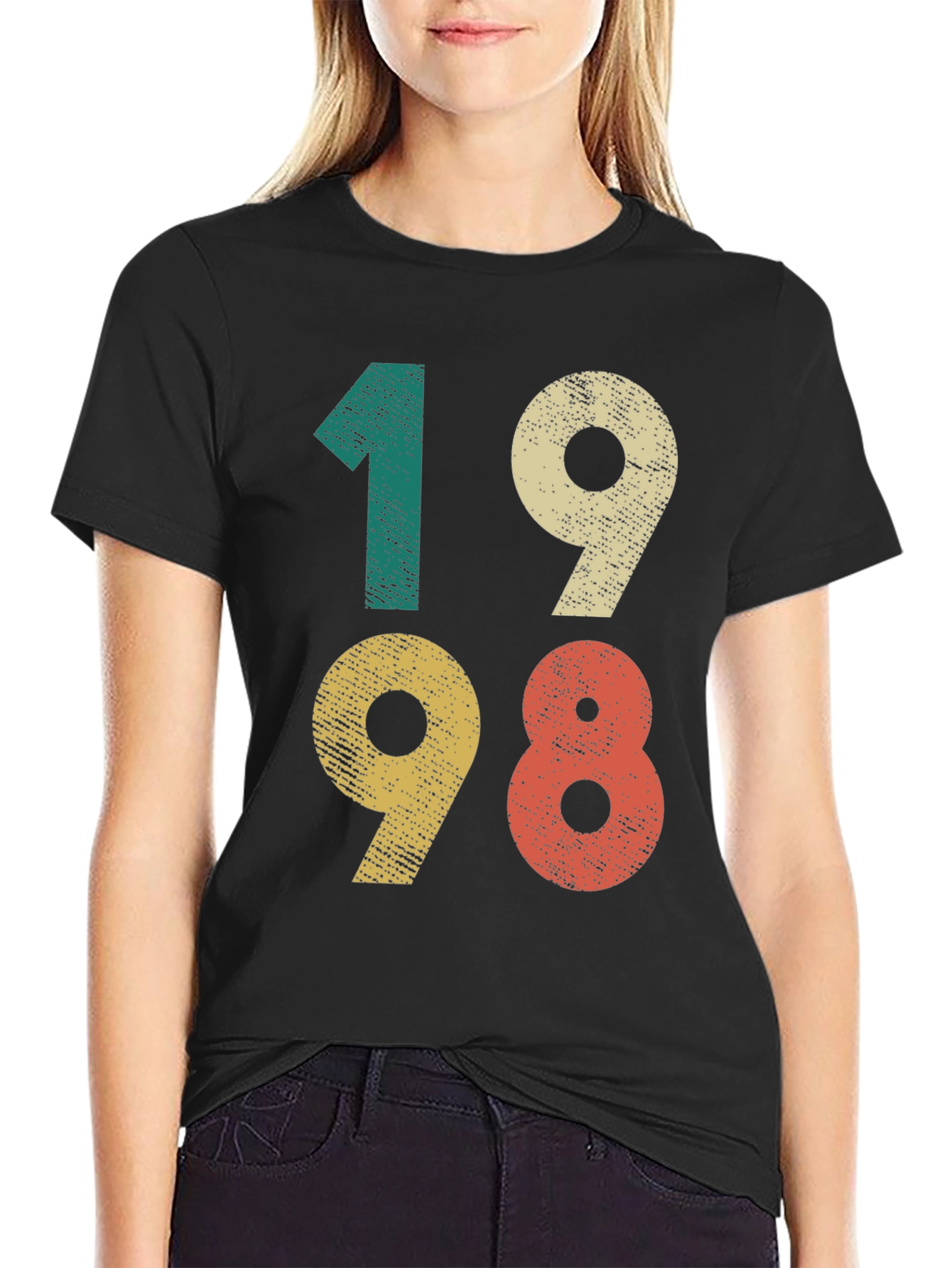 Black Vintage 1998 T-Shirt - Retro Birthday Gift view 2