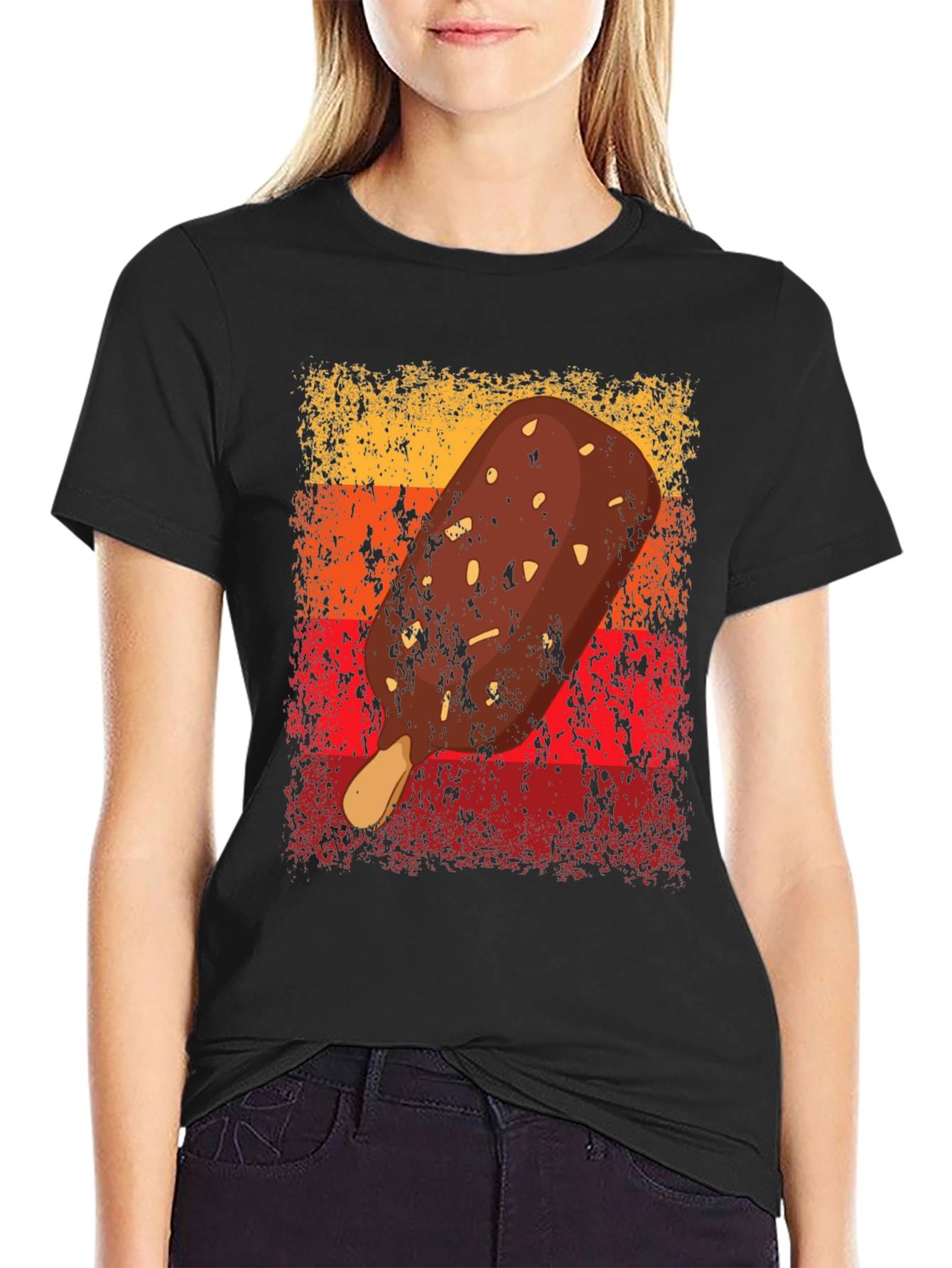 Black Retro Ice Cream Bar Graphic Tee view 2