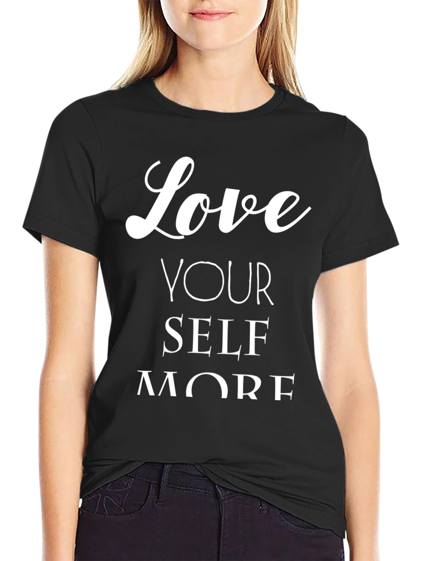 Black Love Yourself More Graphic T-Shirt - Men's Black Tee view 2
