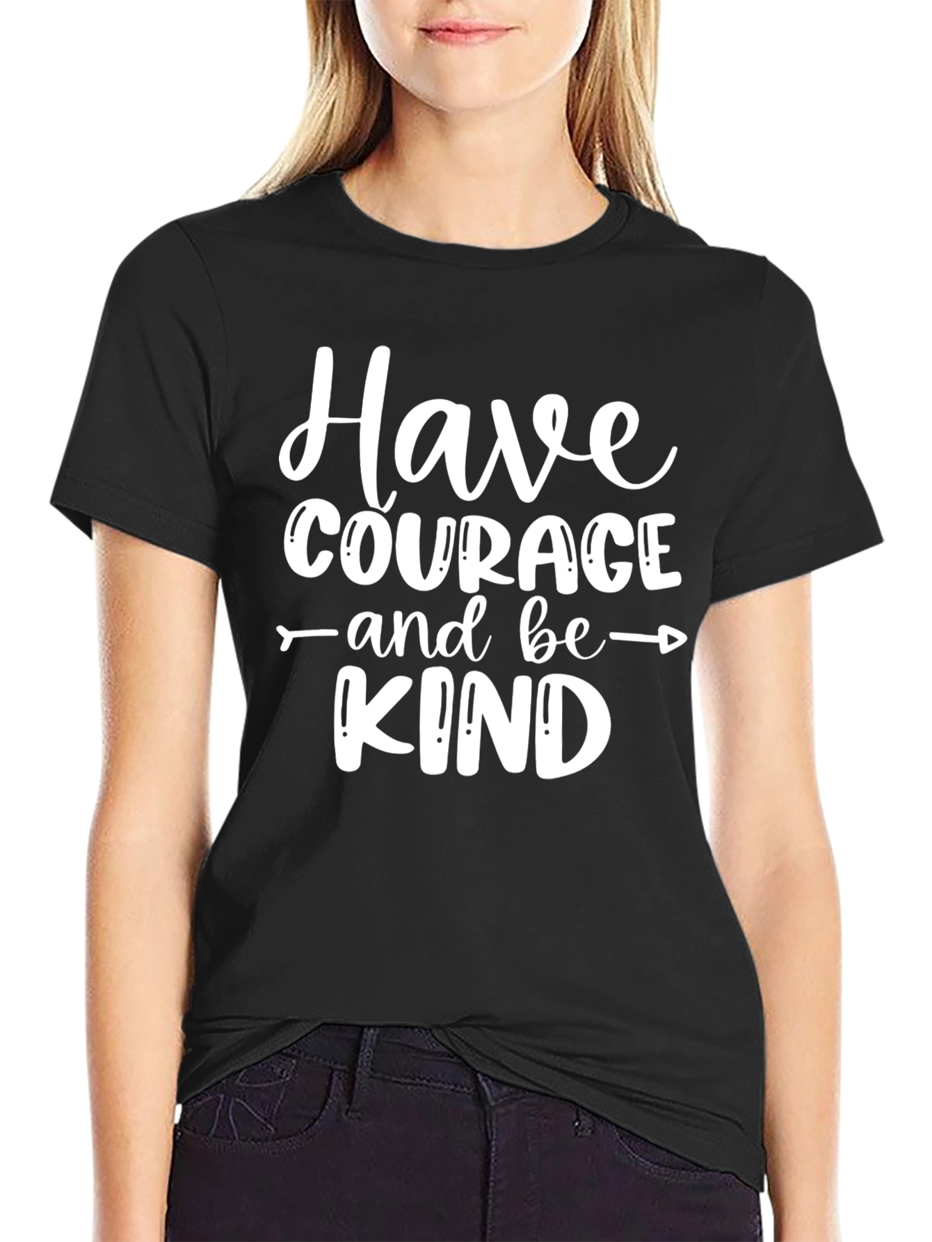 Black Courage and Kind Black Graphic Tee view 2