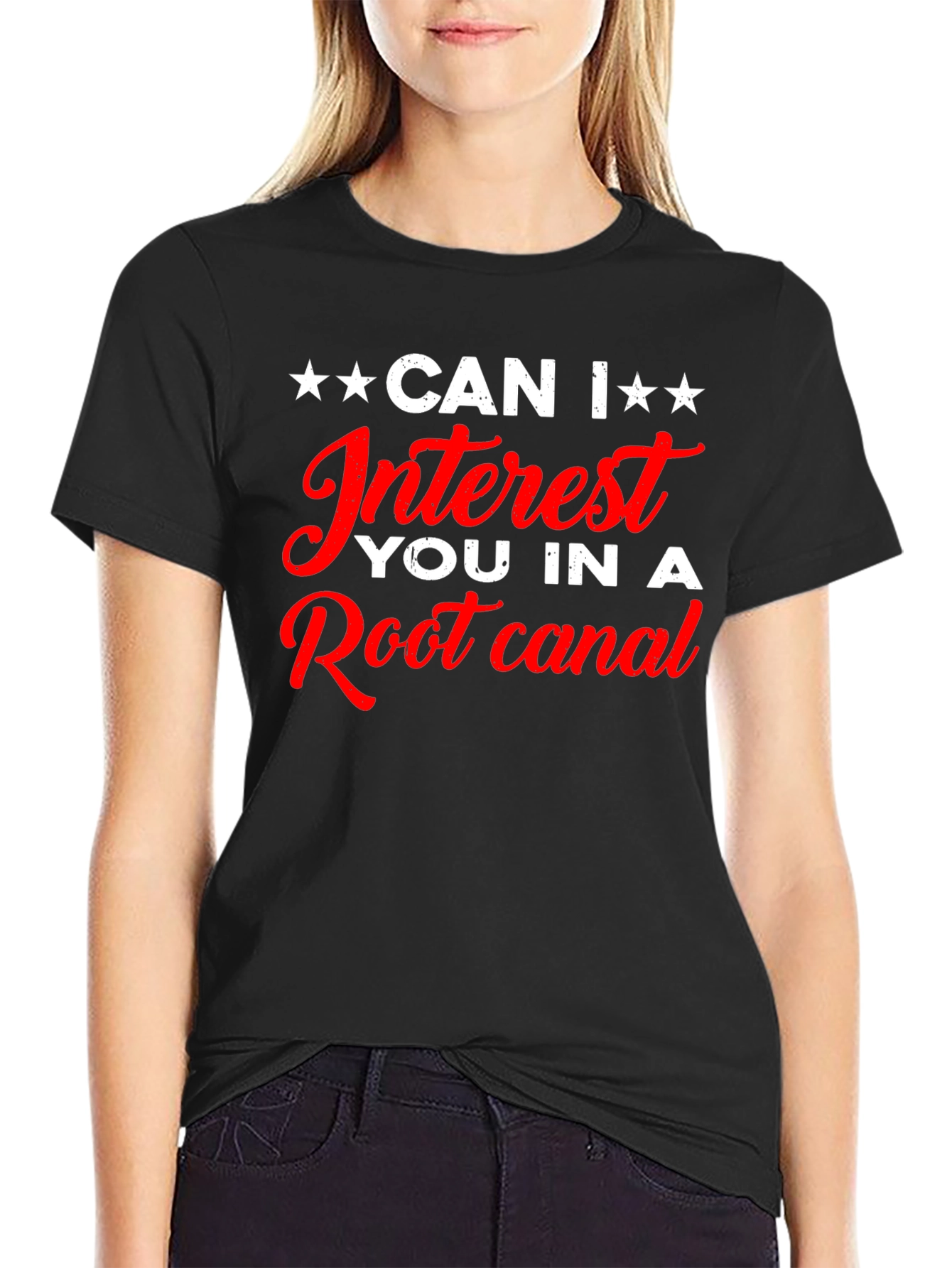 Black Funny Root Canal T-Shirt - Dental Humor Tee view 2