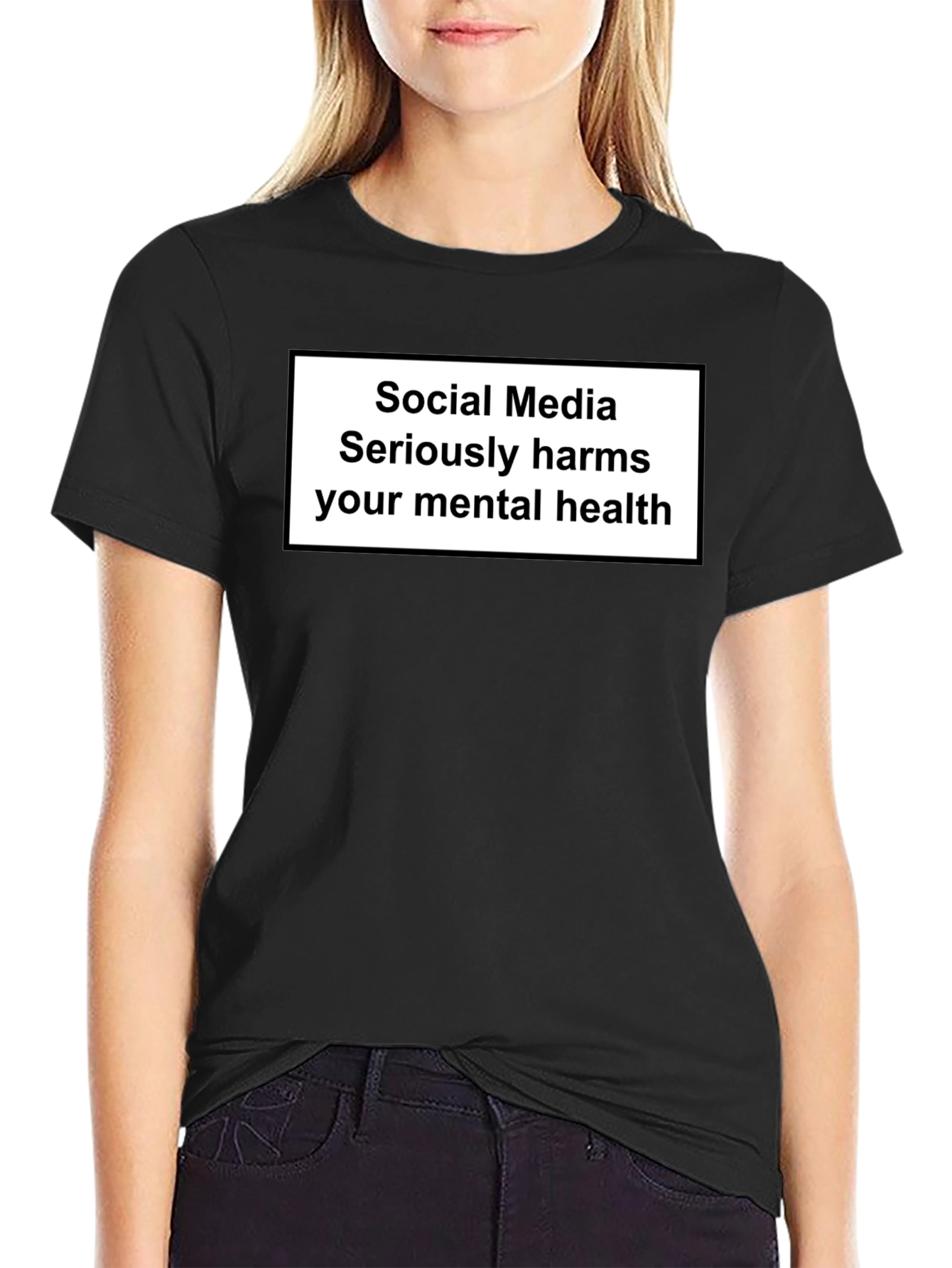 Black Social Media Harms Mental Health T-Shirt view 2
