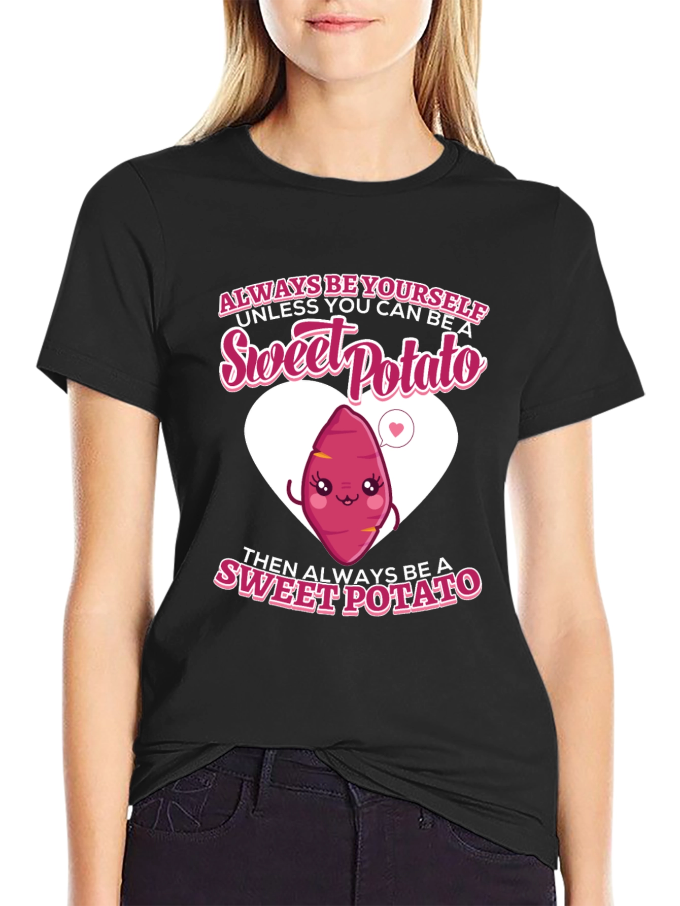 Black Sweet Potato Graphic Tee - Funny Food Lover's T-Shirt view 2