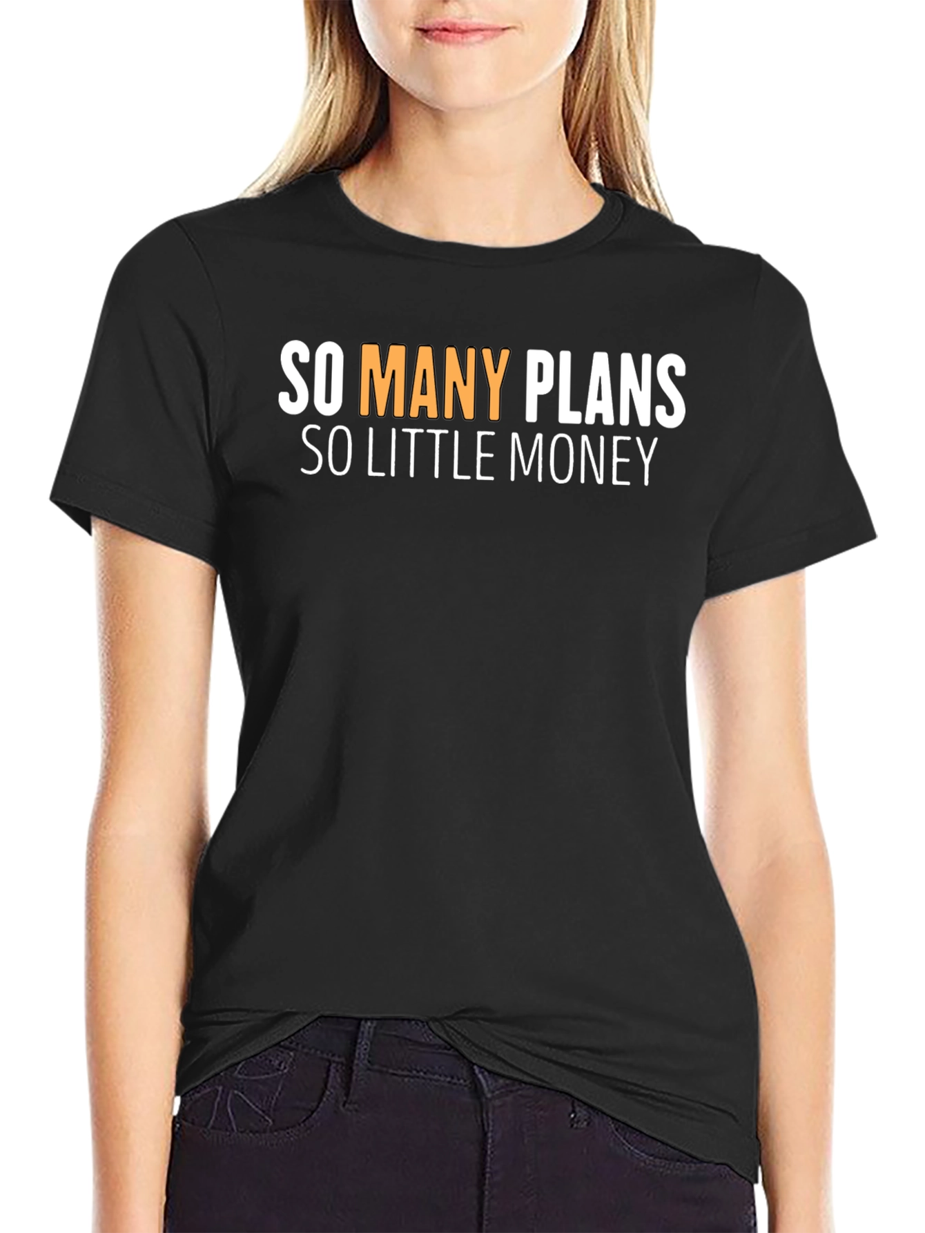 Black So Many Plans, So Little Money Graphic Tee view 2