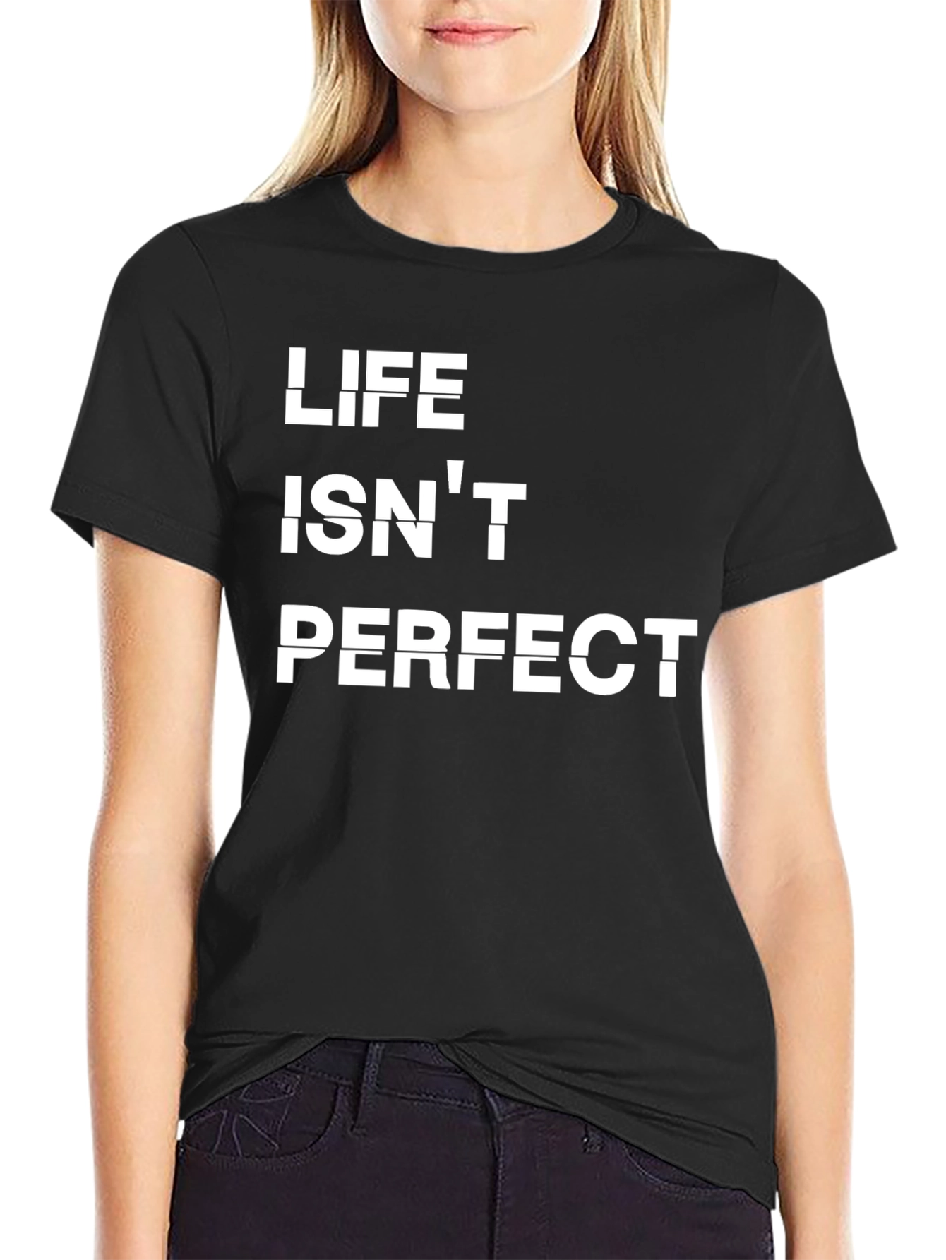 Black Life Isn't Perfect Graphic Tee - Relaxed Fit view 2
