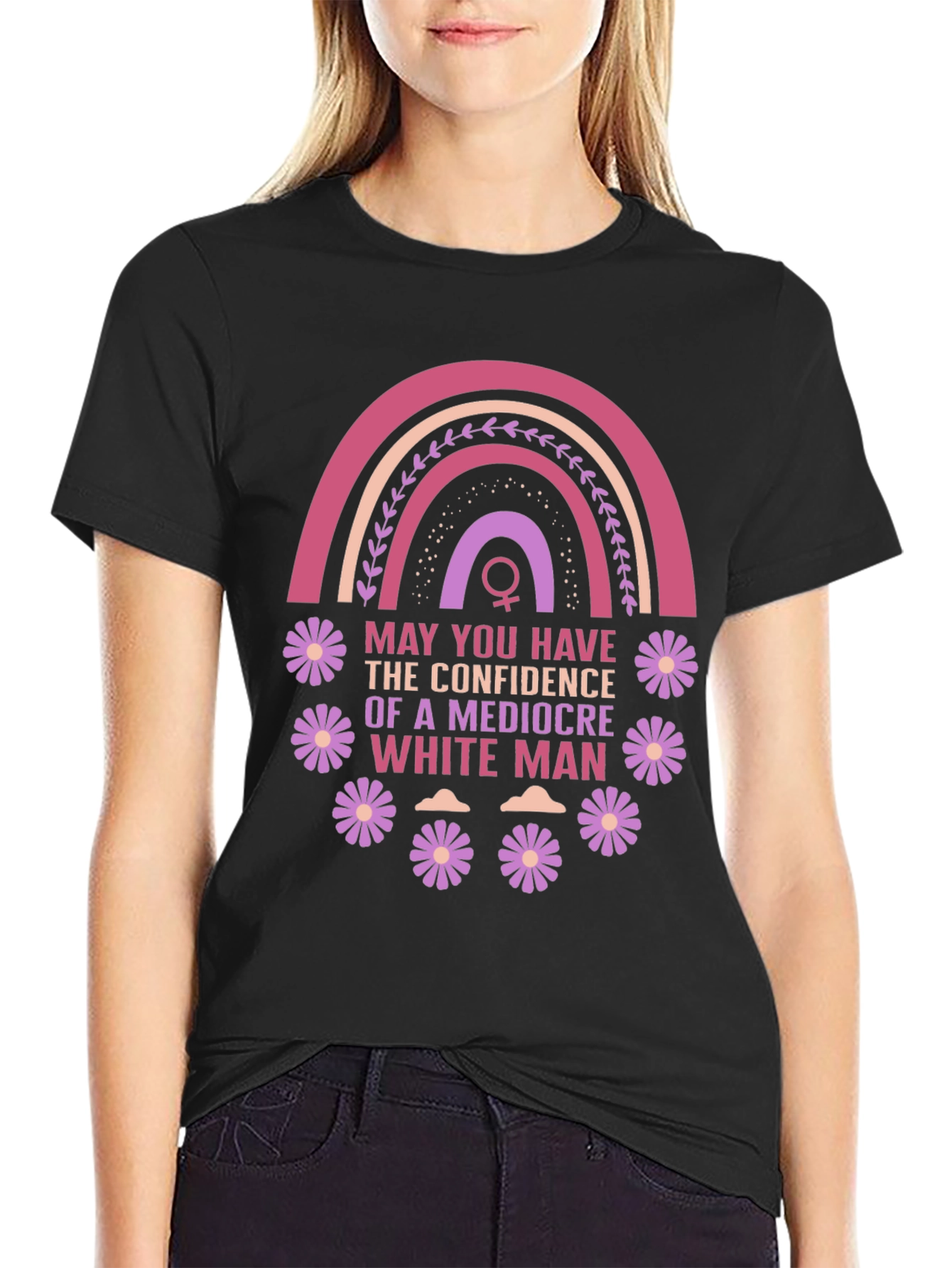 Black Feminist Empowerment T-Shirt: Mediocre White Man Confidence view 2