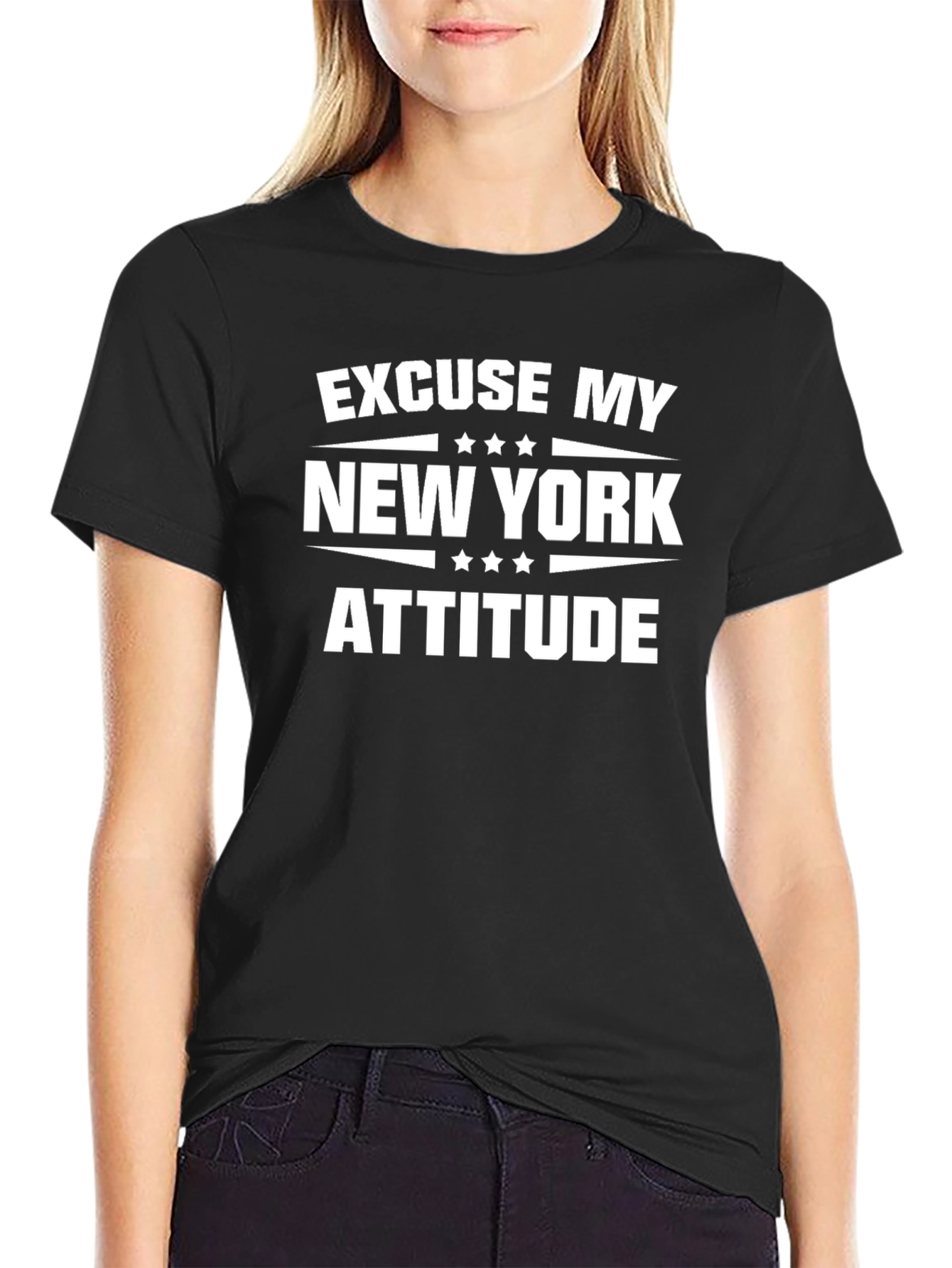 Black Excuse My New York Attitude T-Shirt view 2