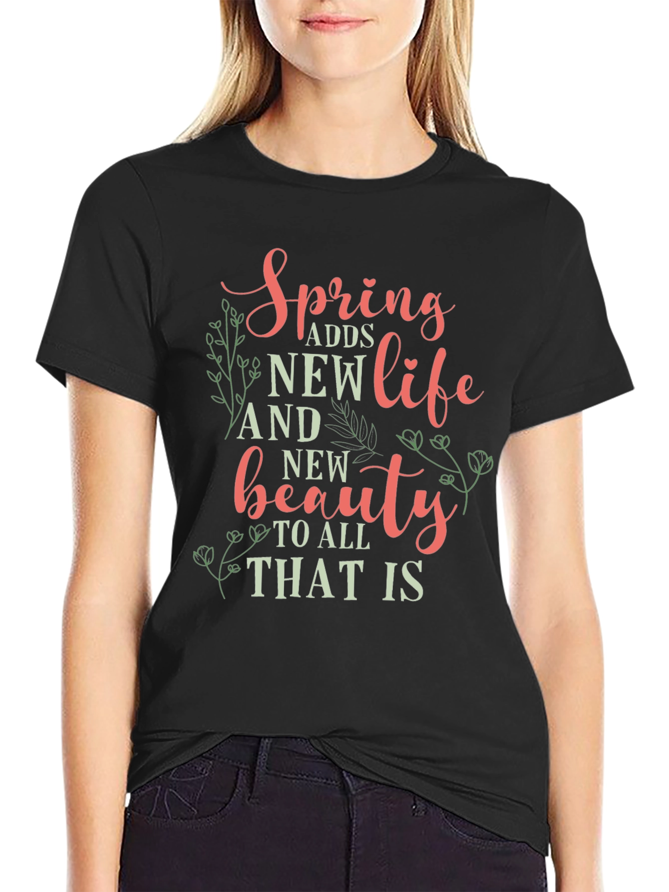 Black Spring Adds New Life Graphic Tee view 2