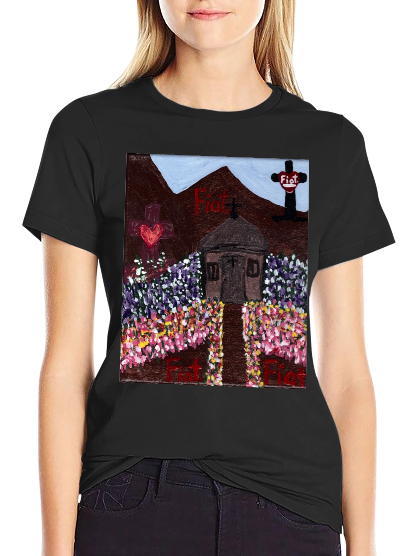 Black Floral Fiat Tee view 2