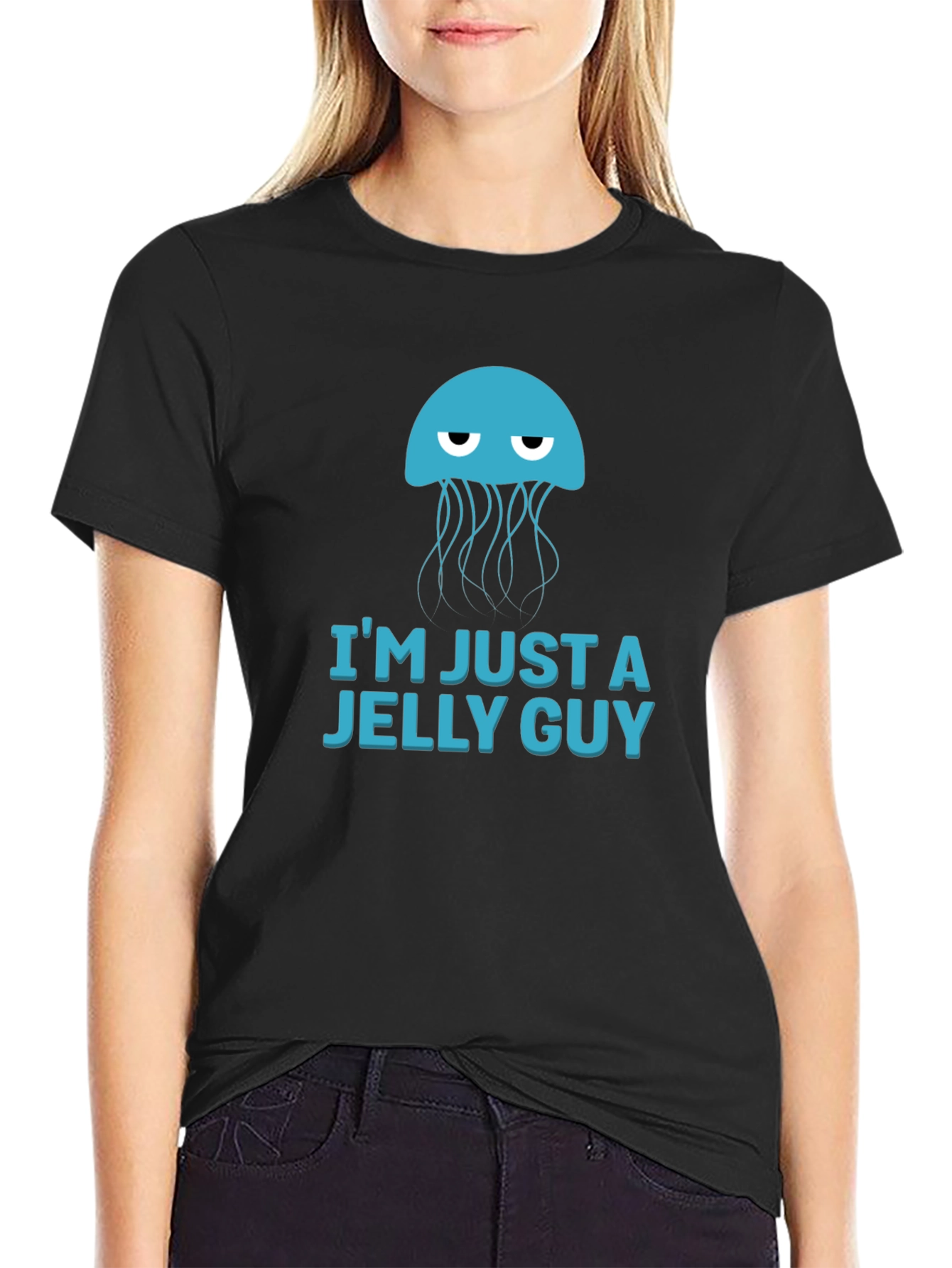 Black I'm Just a Jelly Guy T-Shirt - Novelty Graphic Tee view 2