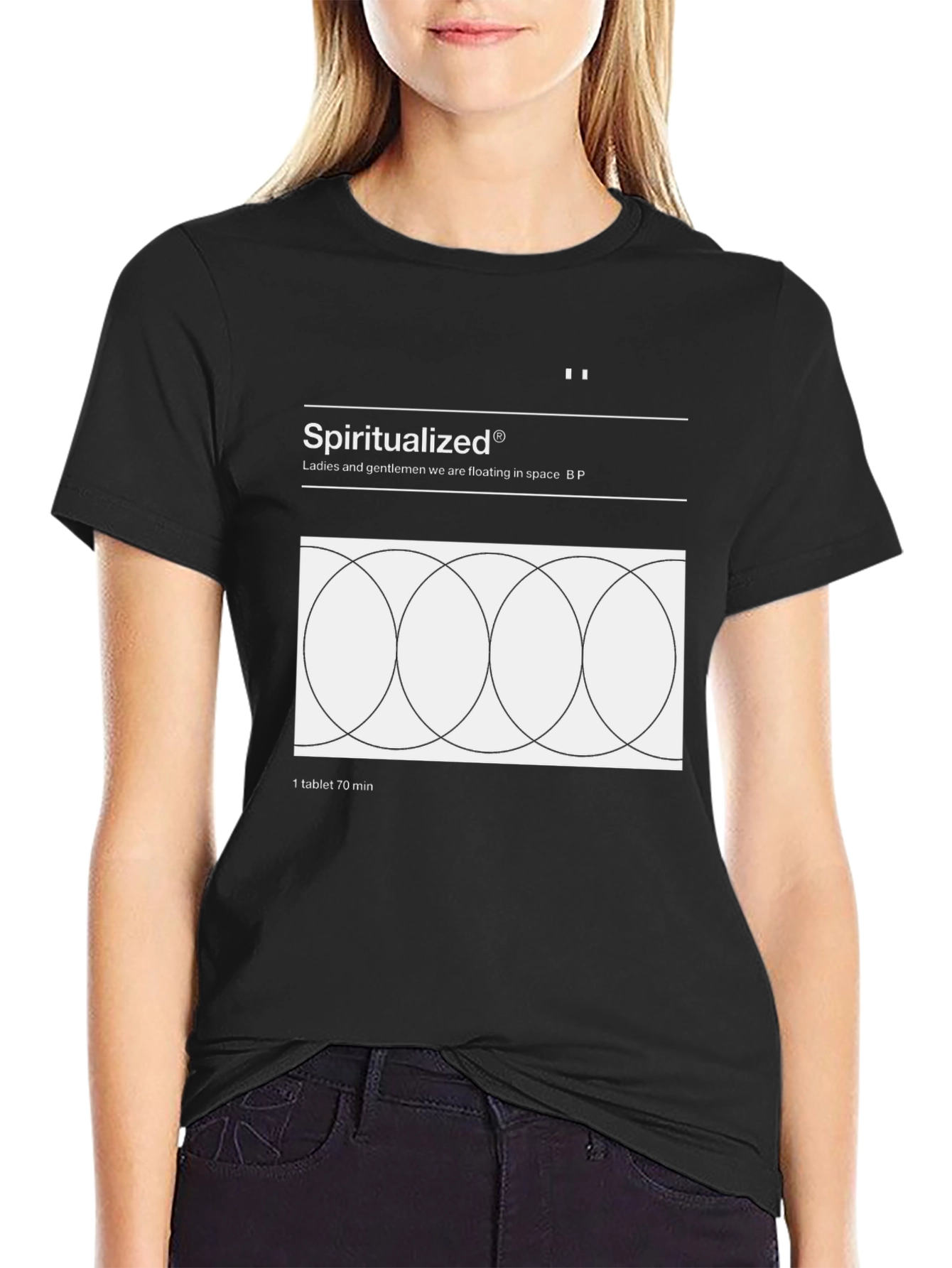 Black Spiritualized Ladies and Gentlemen T-Shirt view 2