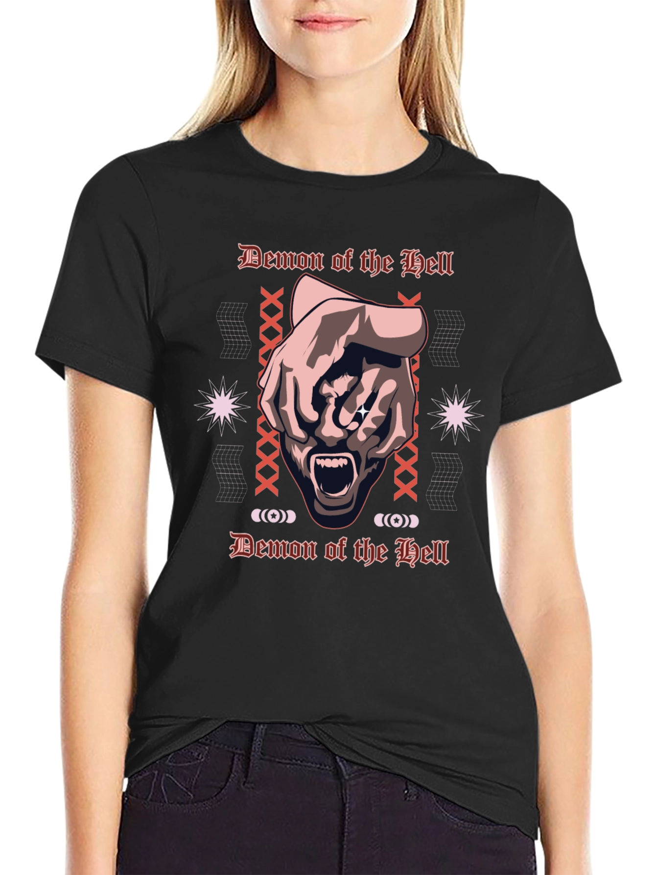 Black Demon of the Hell Graphic Tee - Black view 2