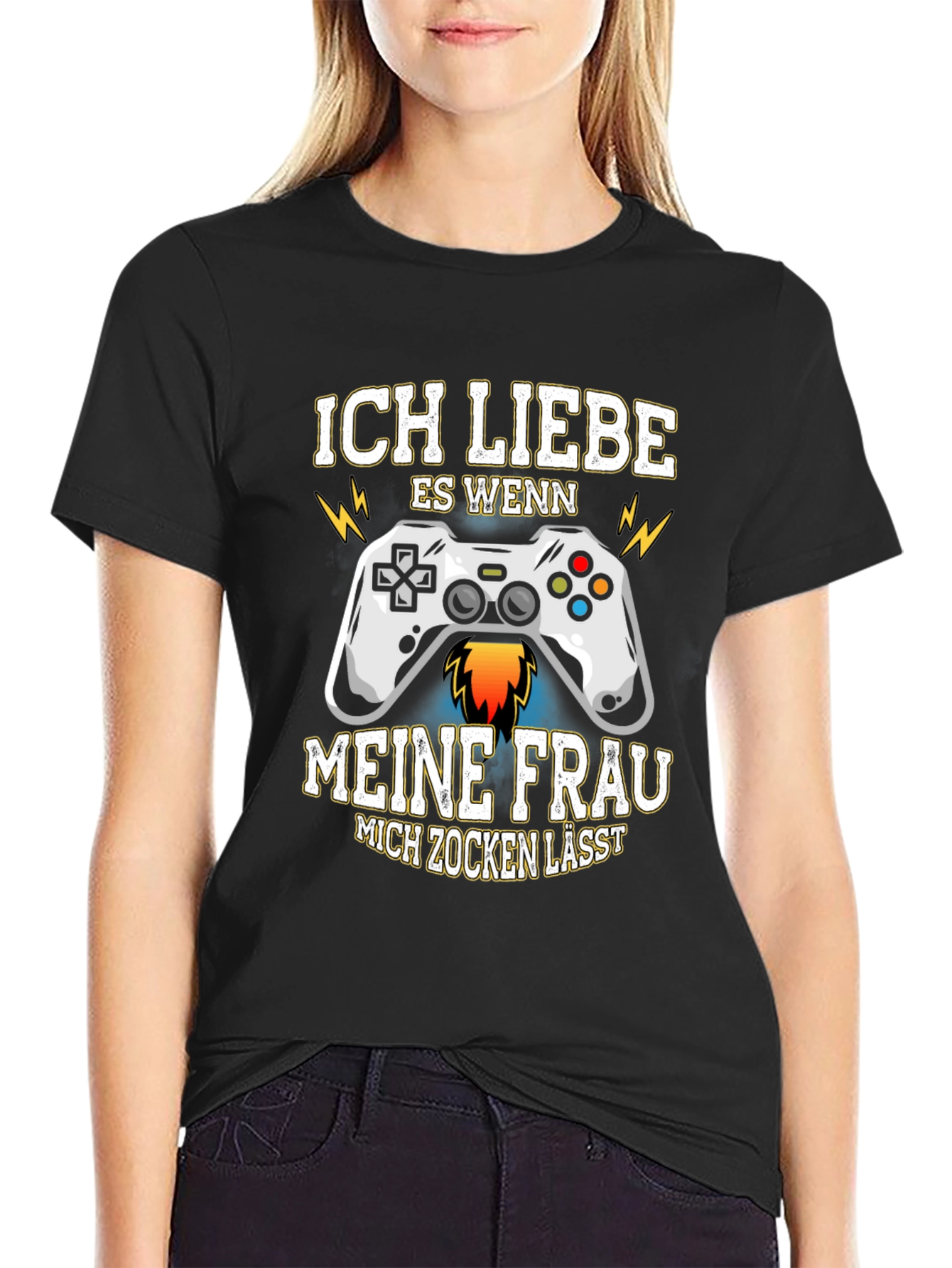 Black Ich Liebe Es Wenn Gaming T-Shirt view 2