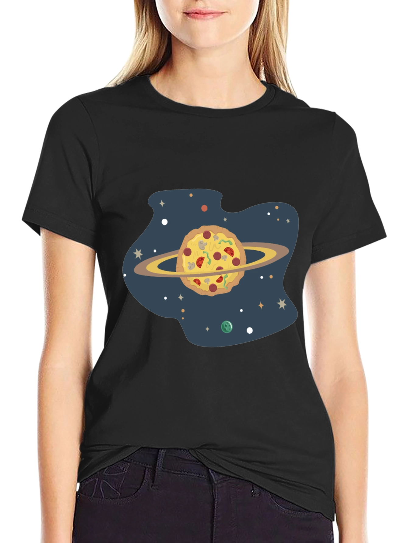 Black Pizza Planet Black Graphic Tee view 2