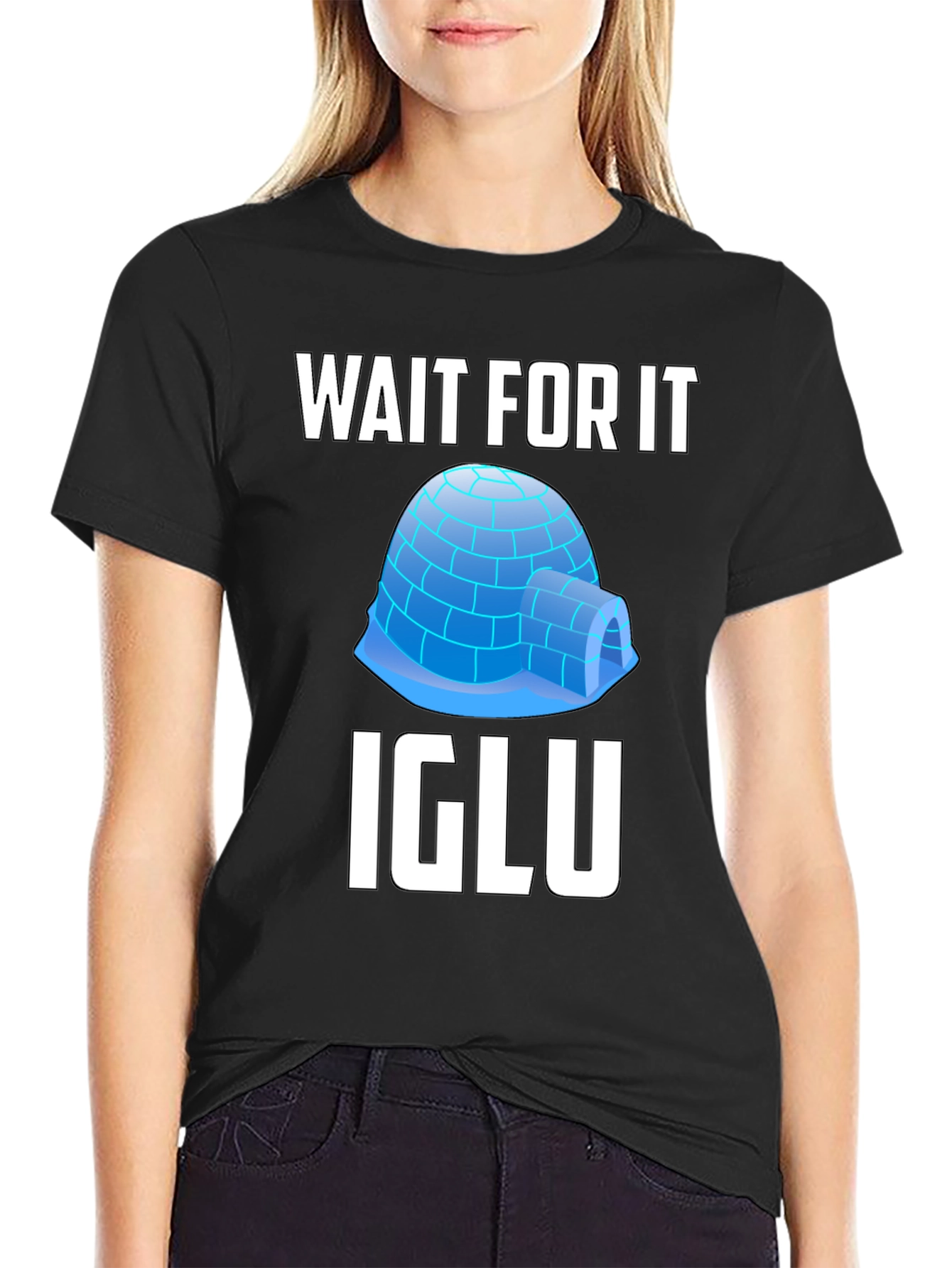 Black Wait For It Igloo T-Shirt view 2