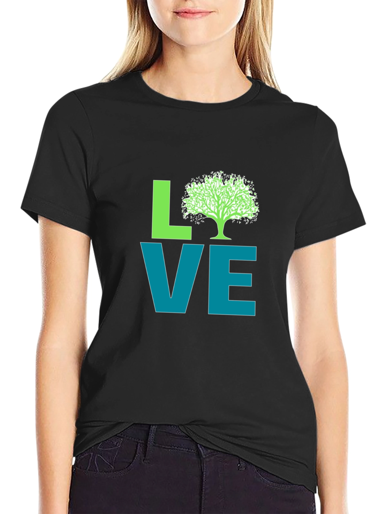 Black Love Nature Graphic Tee - Black view 2