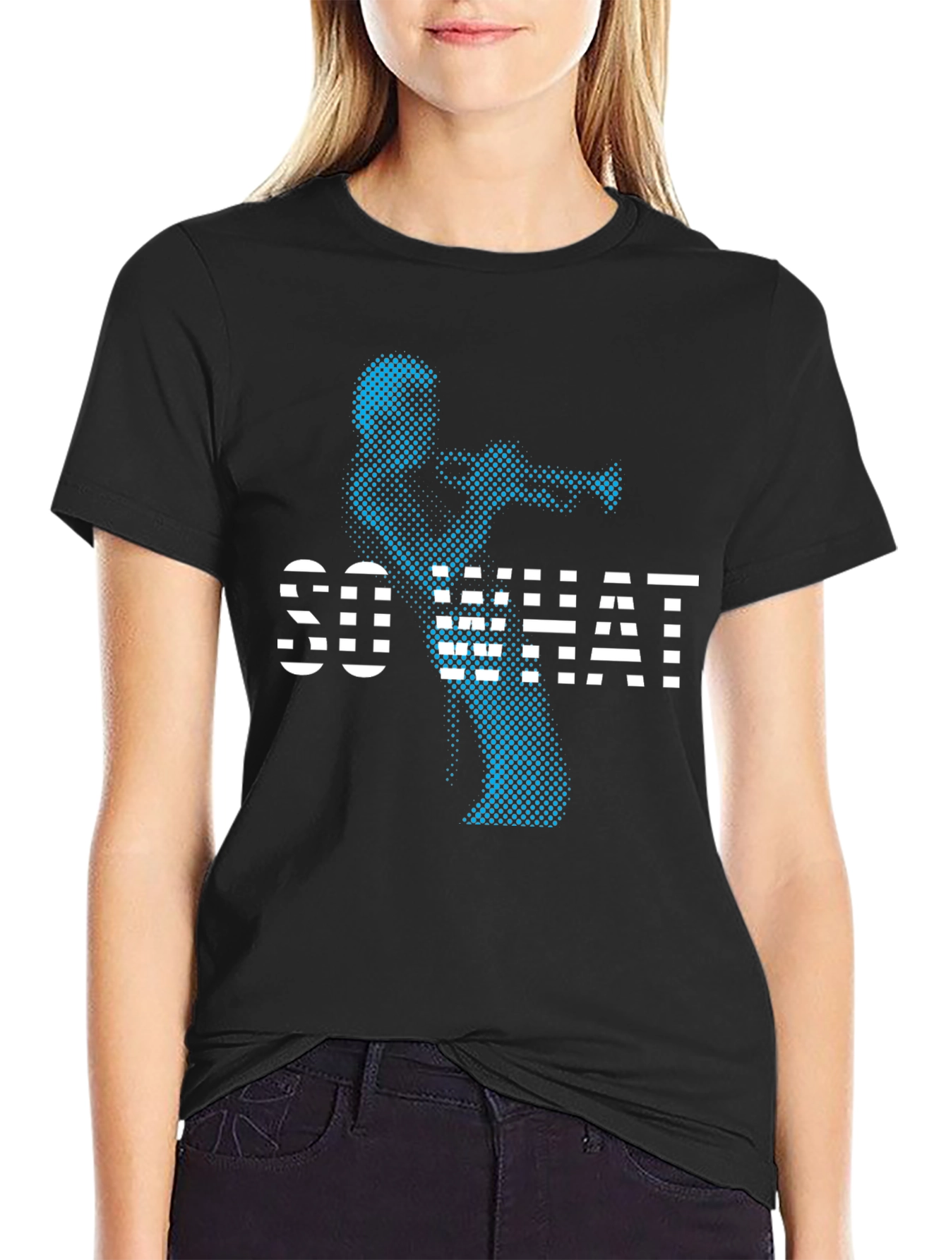 Black Cool "So What" T-Shirt - Black Graphic Tee view 2