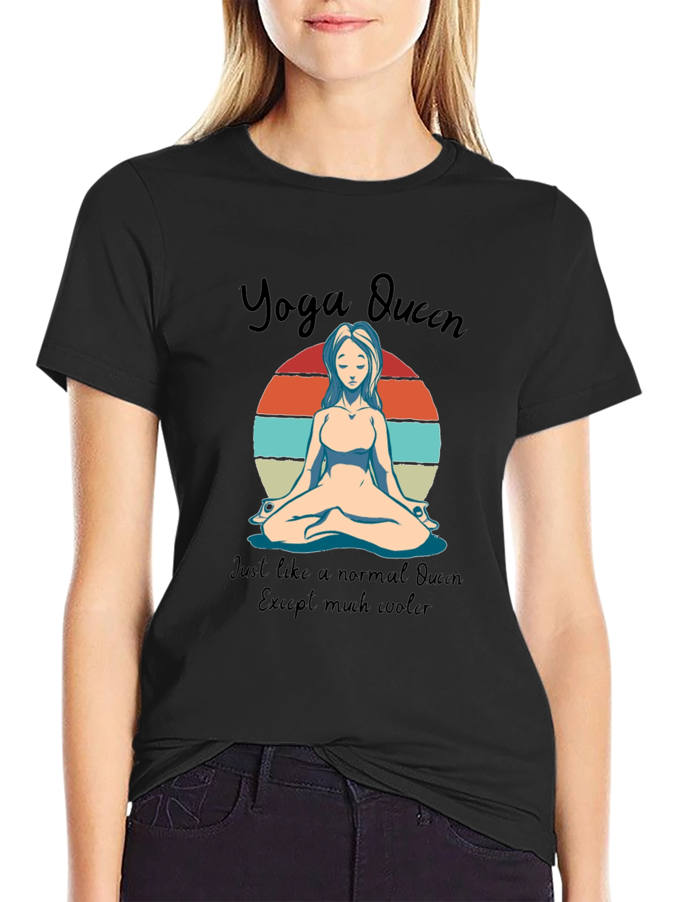 Black Yoga Queen Graphic Tee - Cool & Comfy view 2