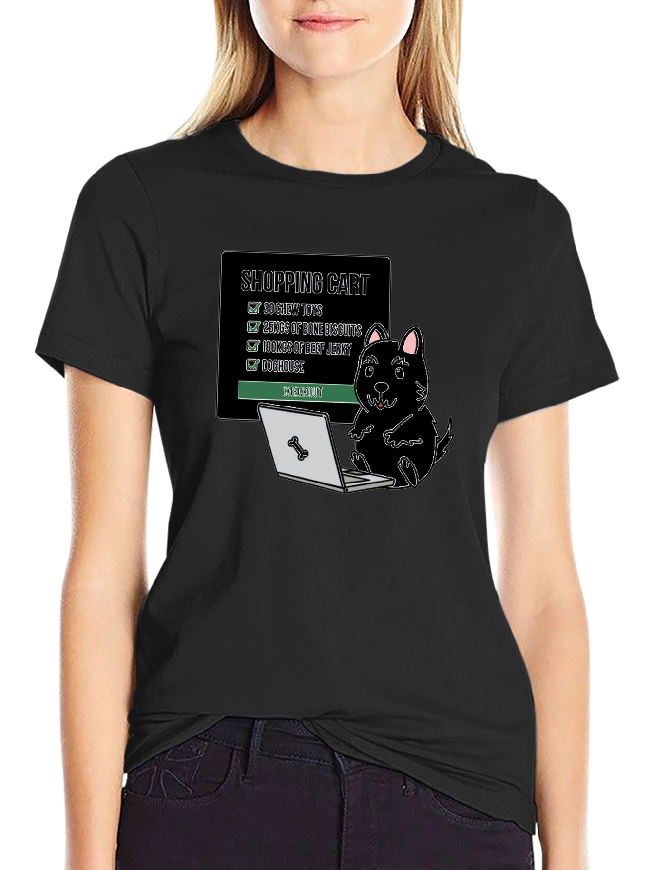 Dog Shopping Cart T-Shirt Funny Canine Gift - 2