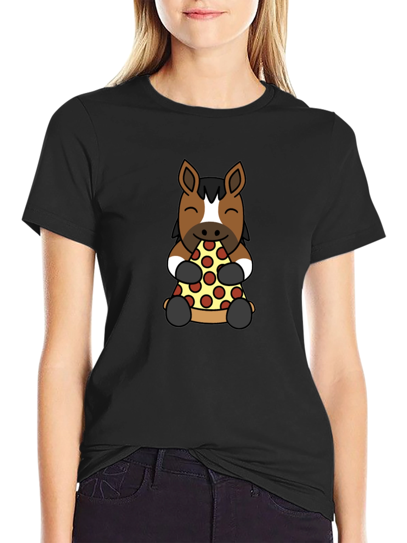 Black Horse Pizza Lover Graphic Tee view 2
