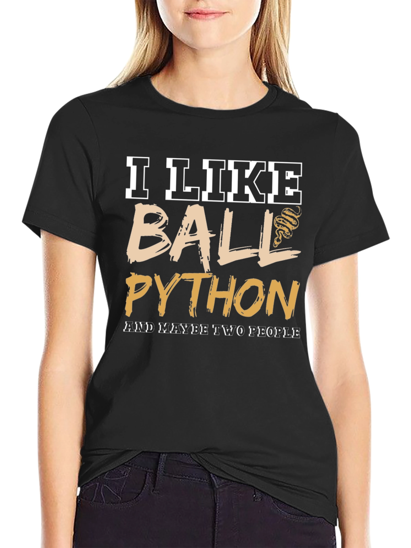 Black I Like Ball Python T-Shirt view 2