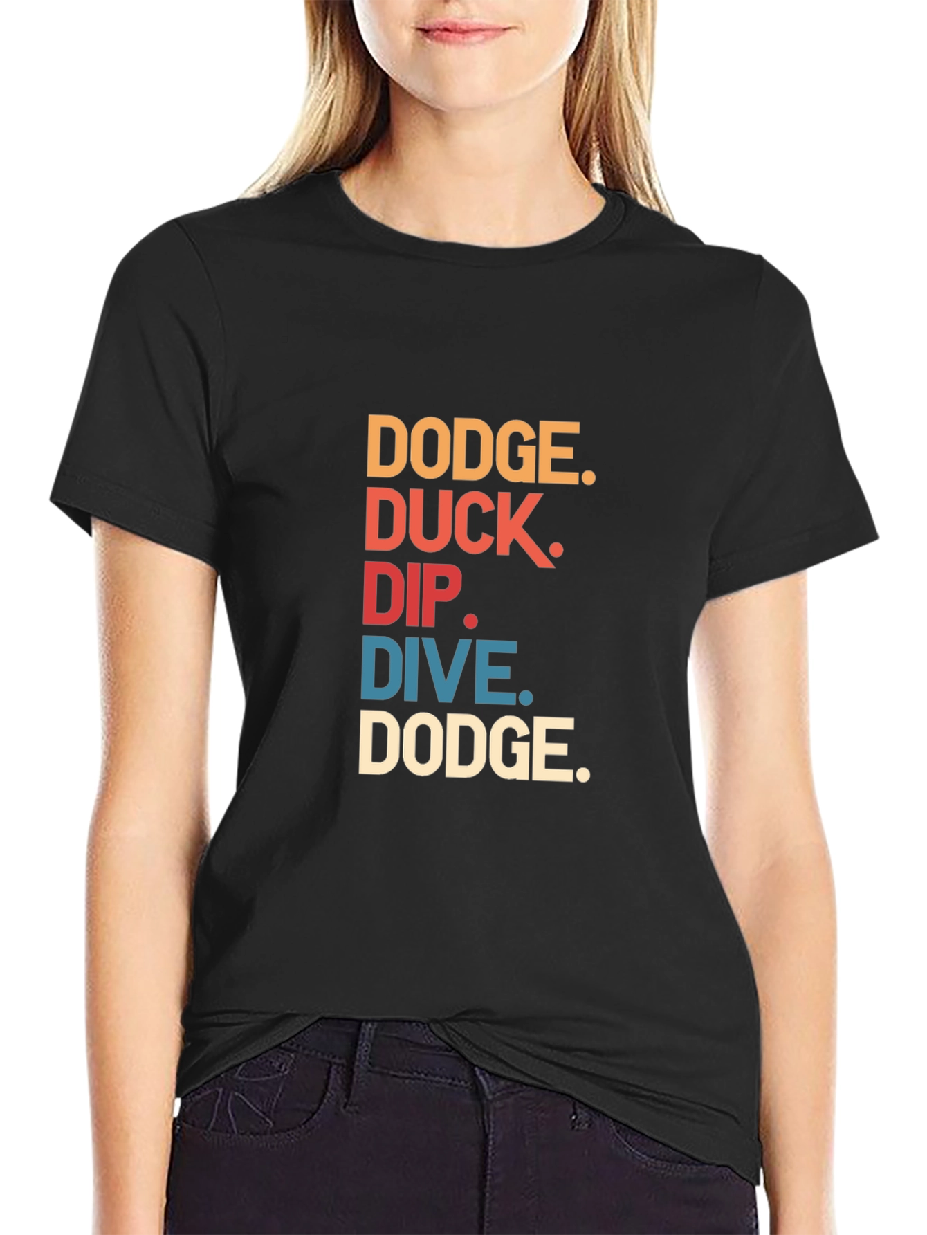 Black Dodge Duck Dip Dive Dodge T-Shirt view 2