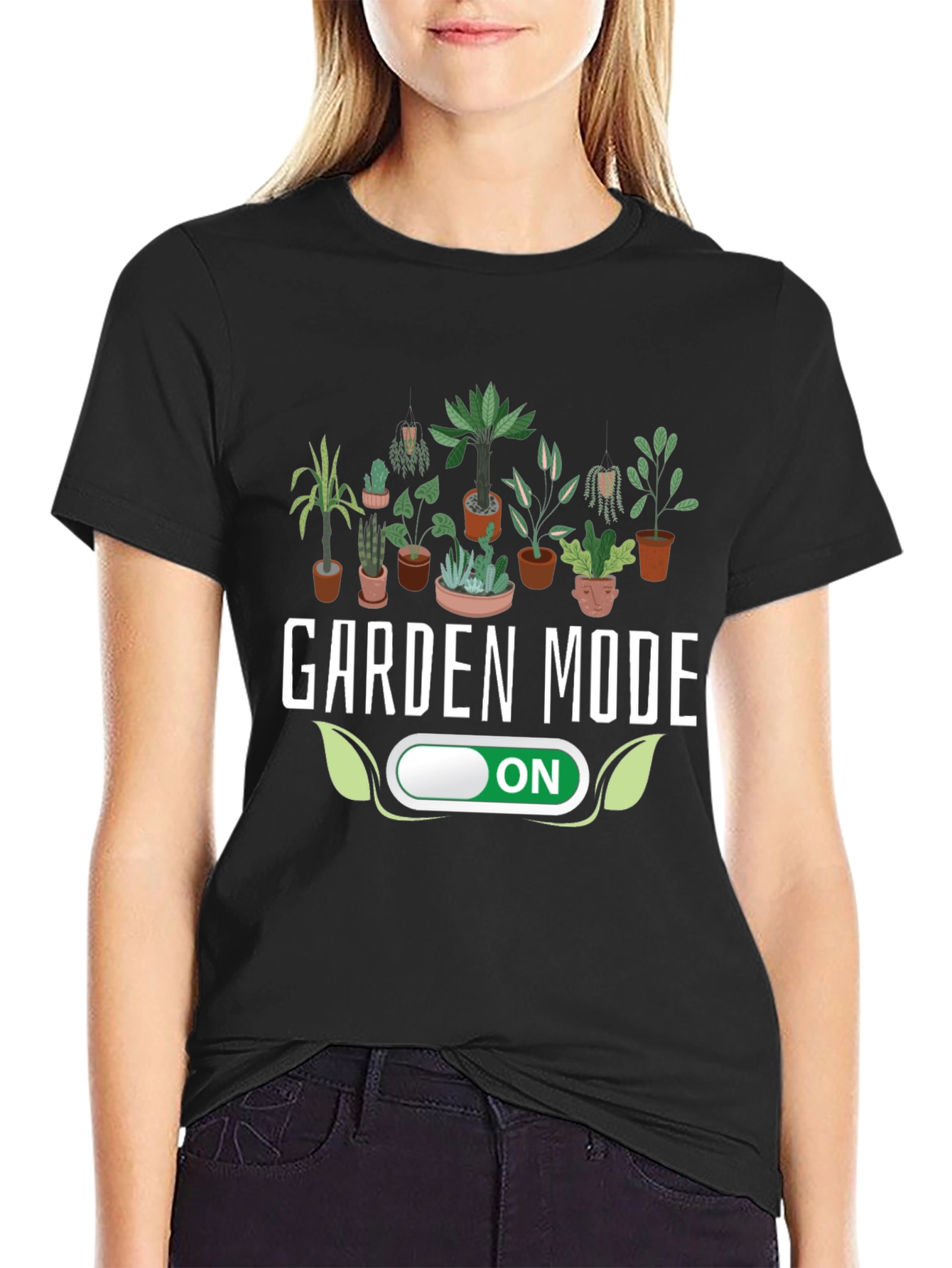 Black Garden Mode ON T-Shirt view 2