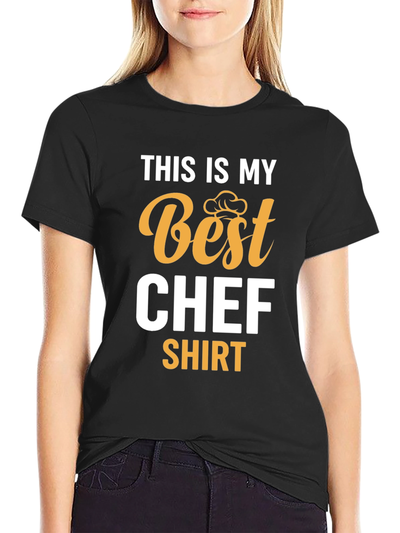 Black Best Chef T-Shirt - Funny Cooking Shirt view 2