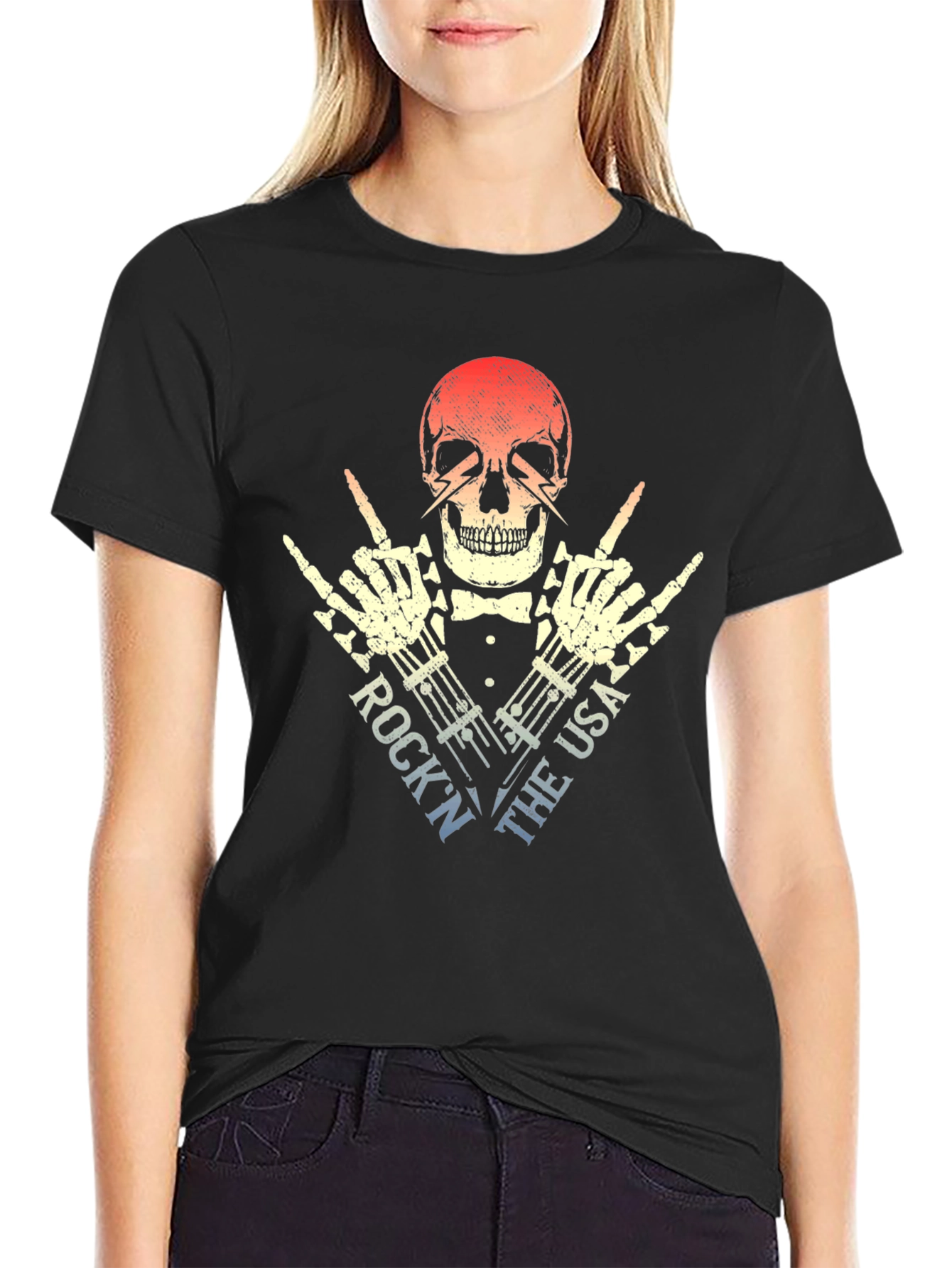 Black Rock 'N The USA Skeleton T-Shirt view 2