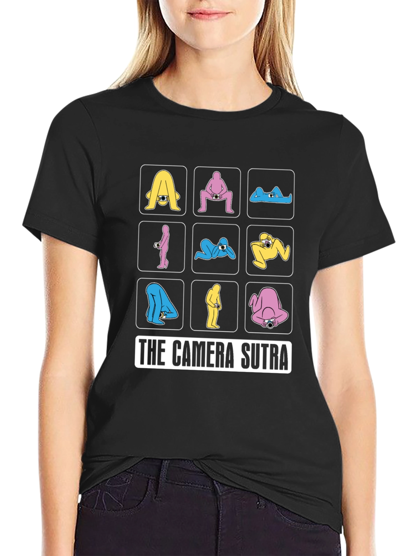 Black Camera Sutra T-Shirt - Funny Photography Humor Tee view 2