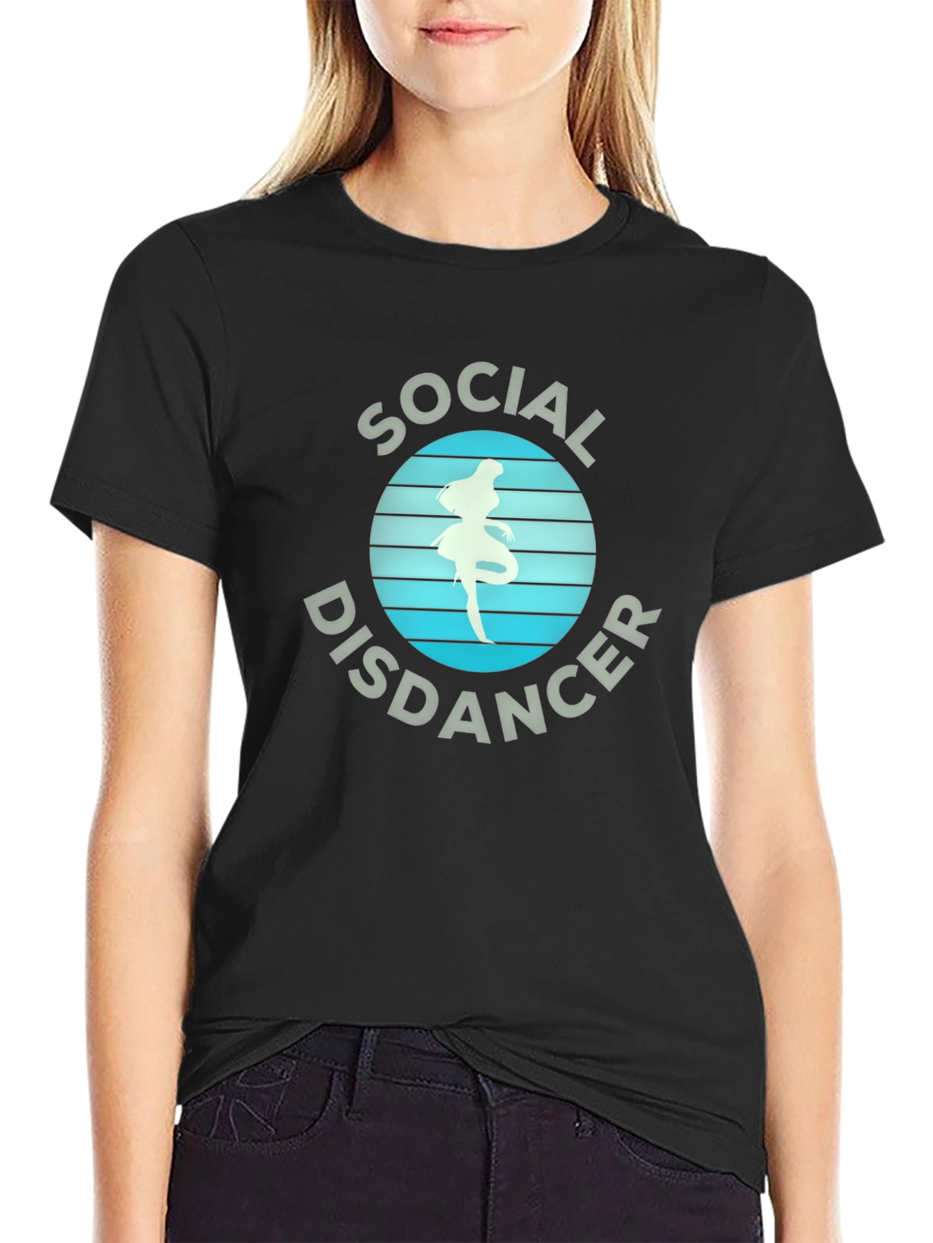 Black Social Disdancer Graphic T-Shirt view 2