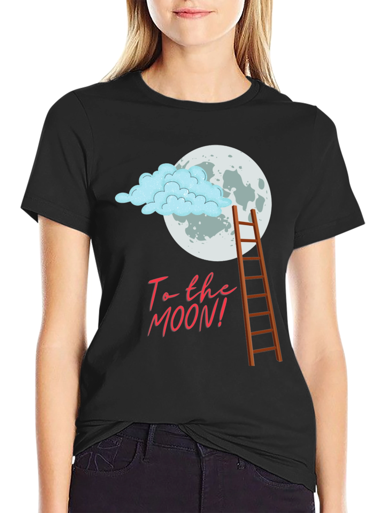 Black To the Moon Graphic Tee view 2