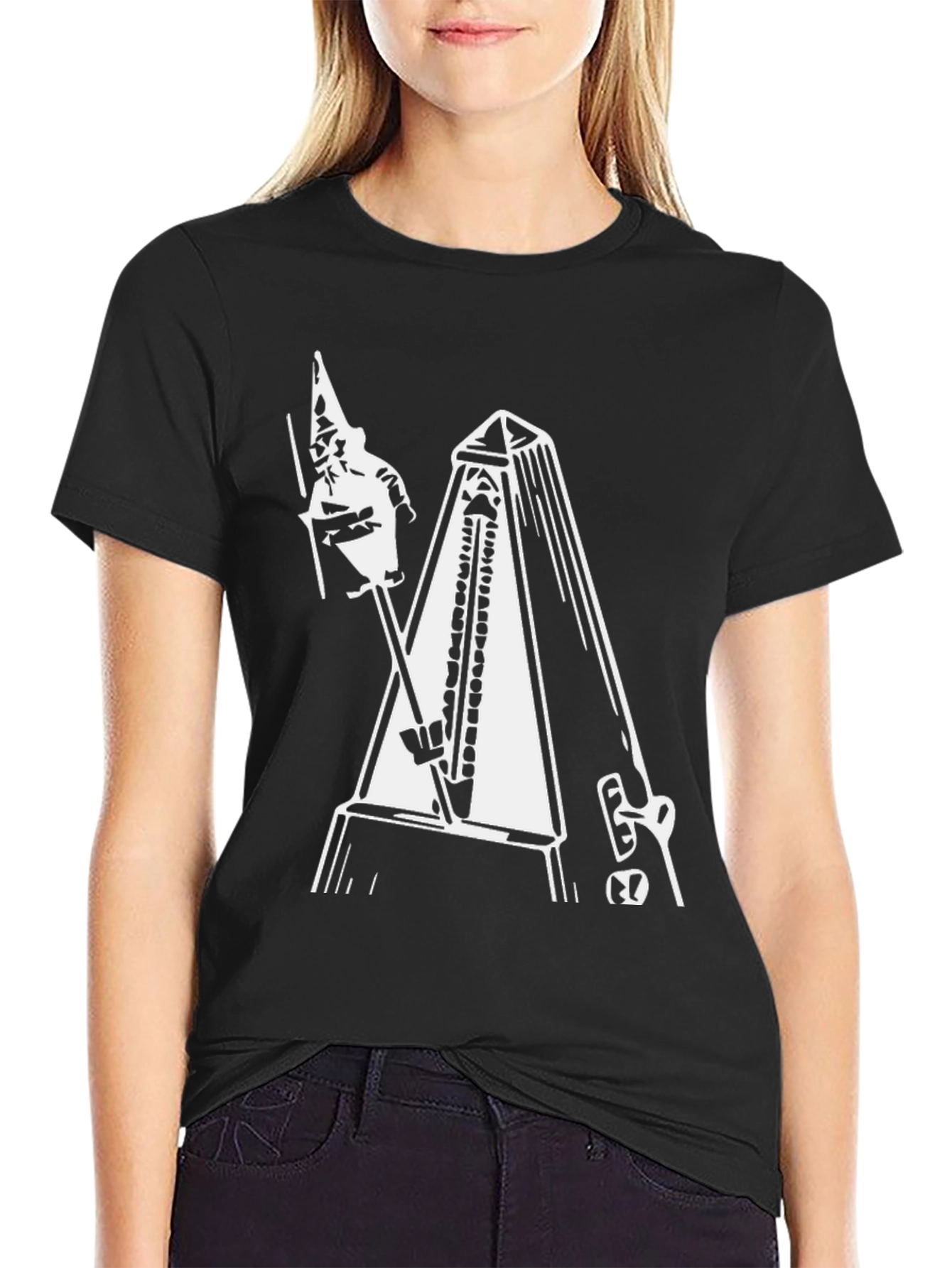 Black Unique Graphic Black T-Shirt view 2