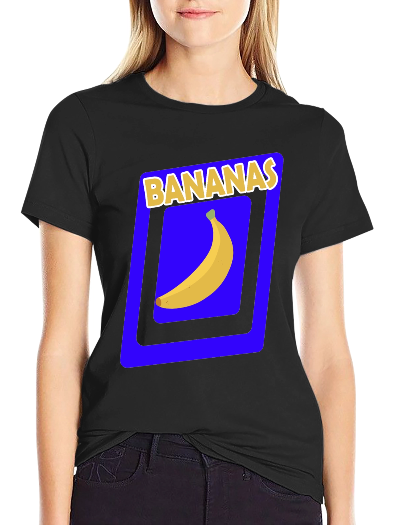 Black Banana Graphic Tee - Novelty Fruit T-Shirt view 2