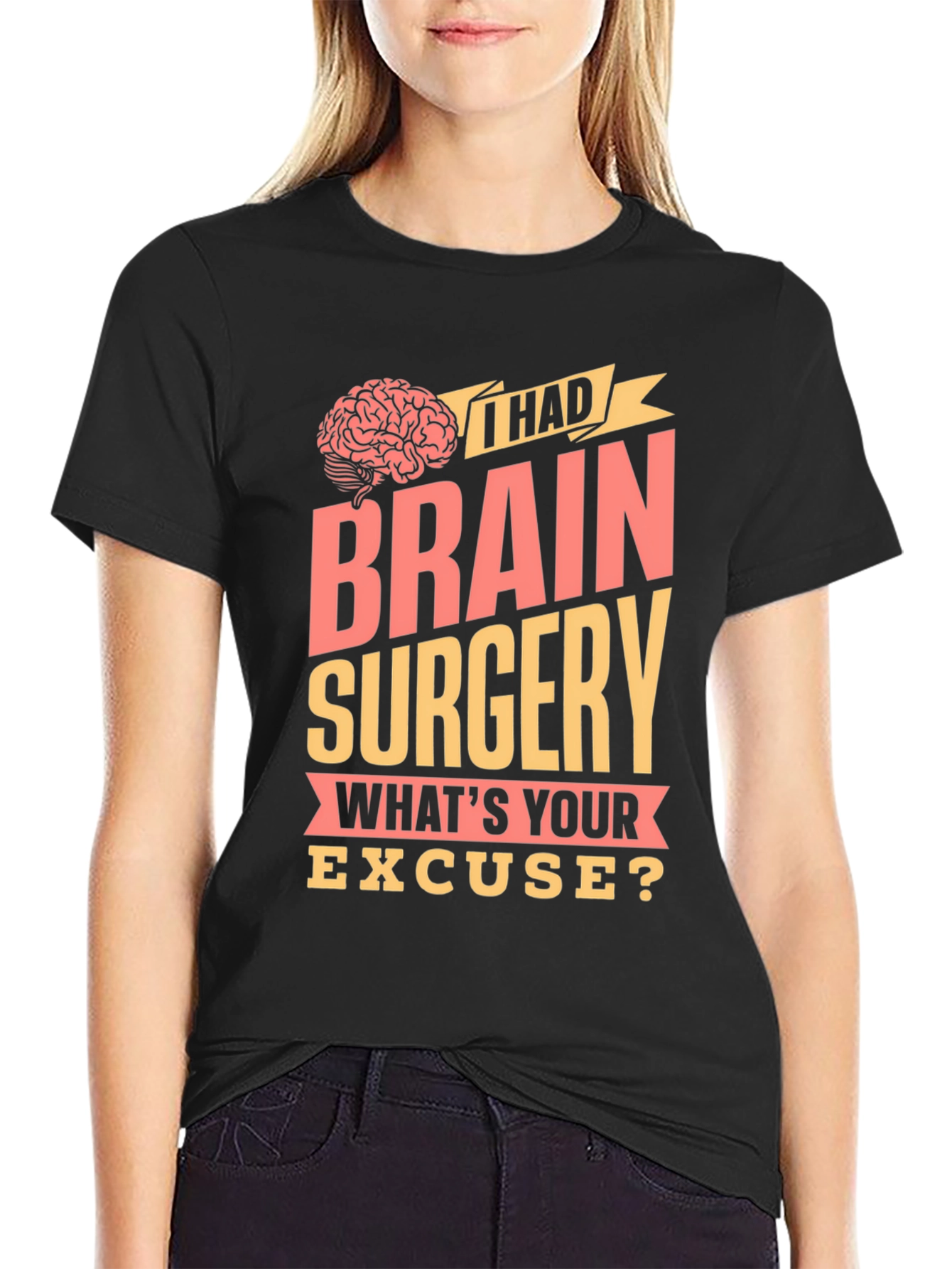 Black Brain Surgery T-Shirt - Funny Excuse Tee view 2