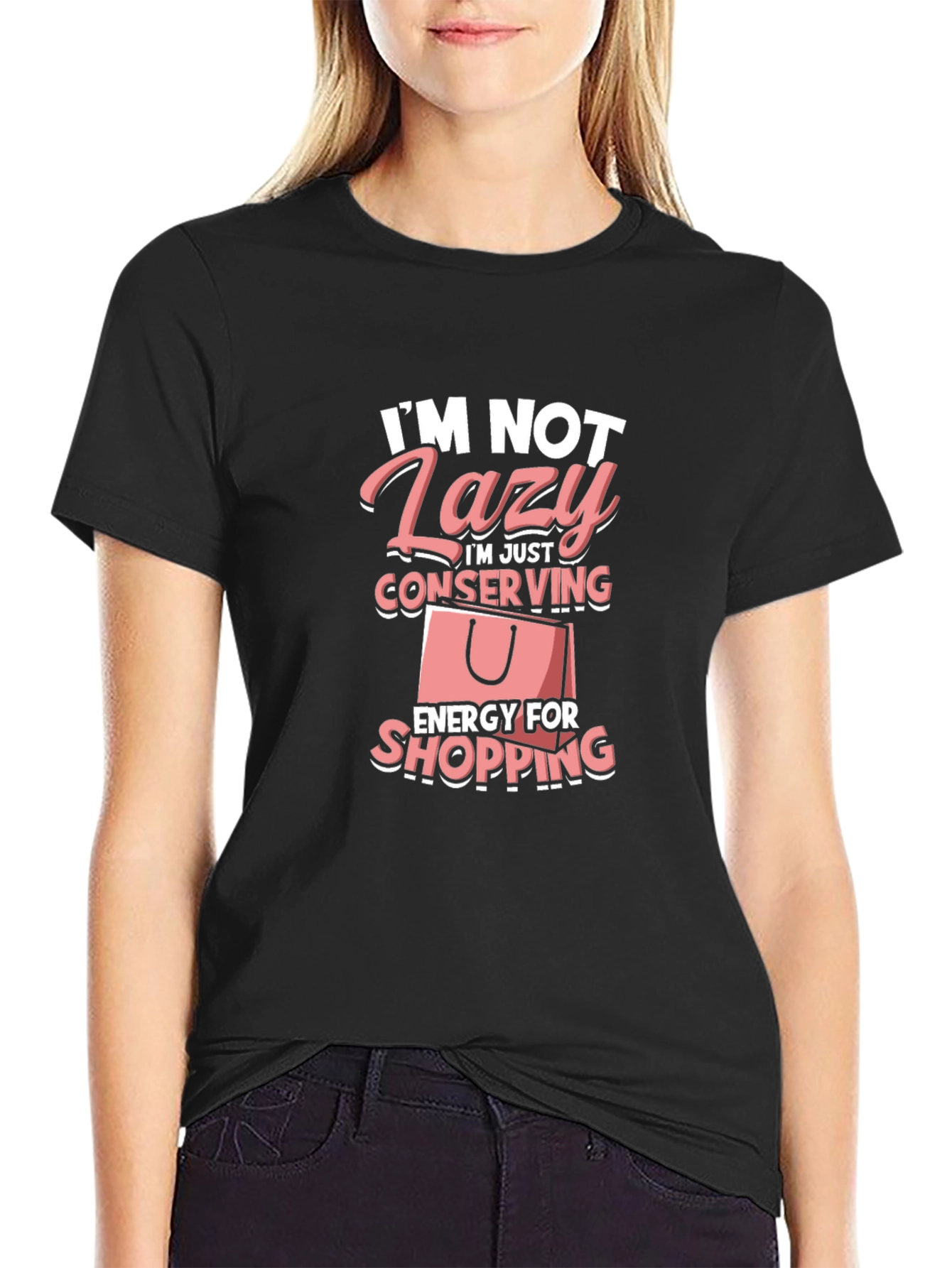 Funny Lazy Shopping T-Shirt: Conserving Energy Tee - 2
