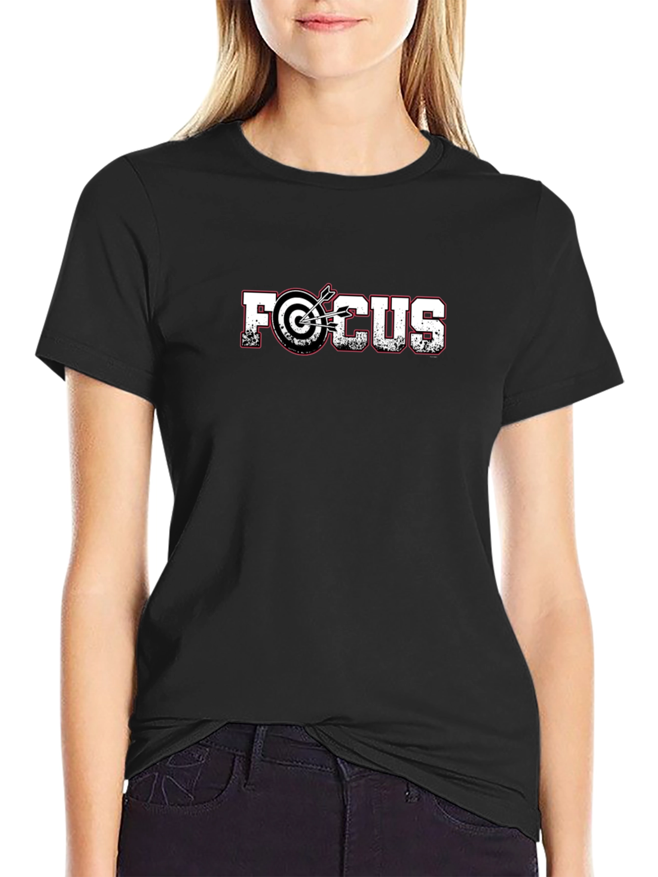 Black Focus Target Graphic T-Shirt - Casual Style view 2