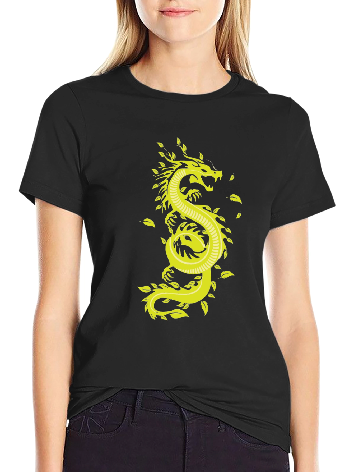 Black Dragon Graphic Tee - Stylish Men's Black T-Shirt view 2