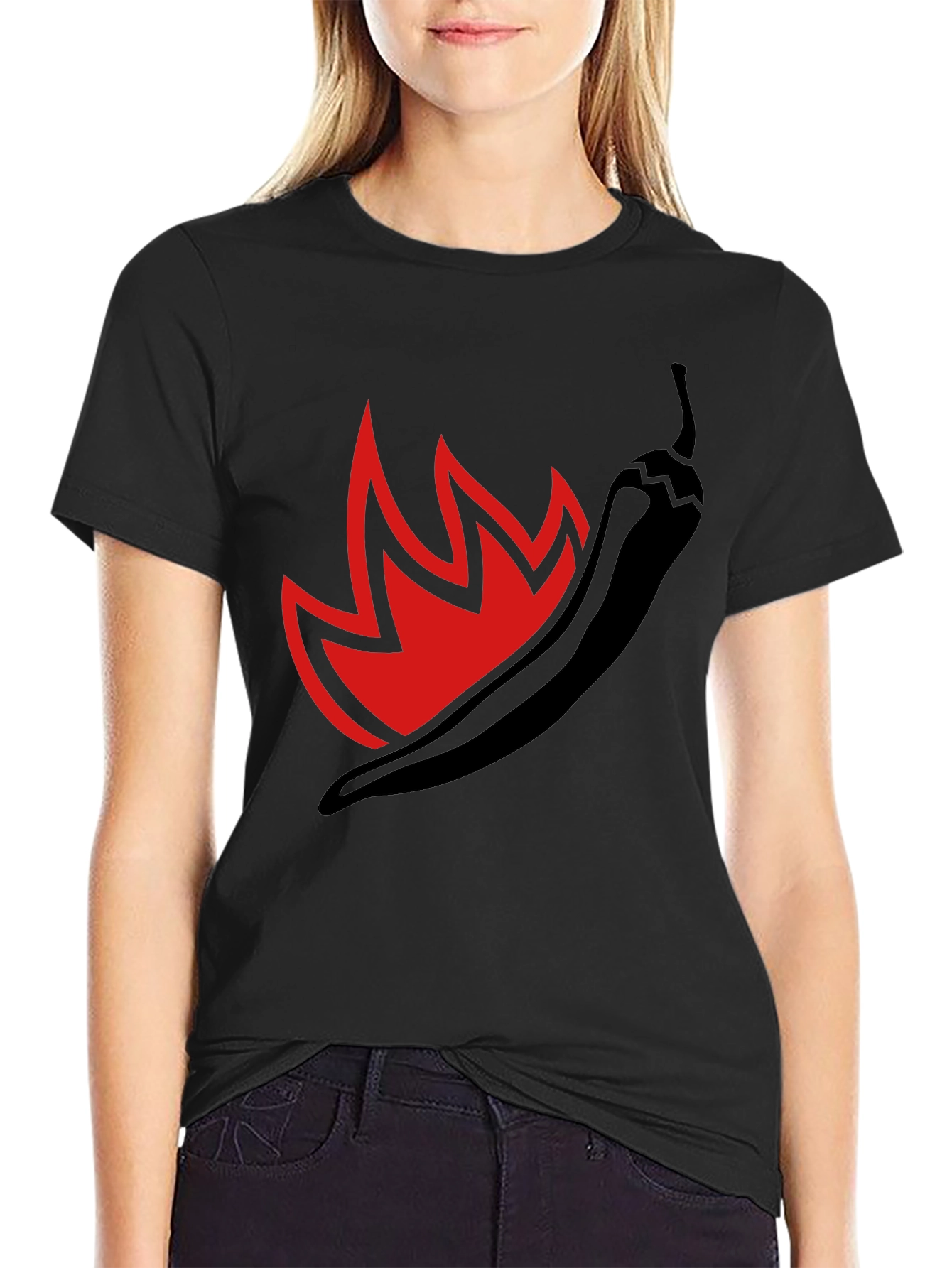 Spicy Pepper Graphic Tee - Black Cotton T-Shirt - 2