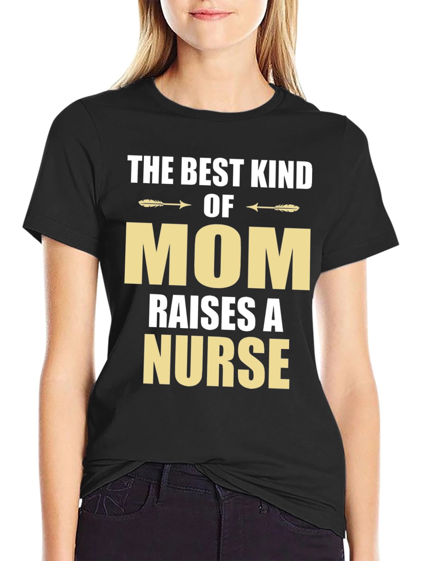 Black Best Kind of Mom Nurse T-Shirt view 2