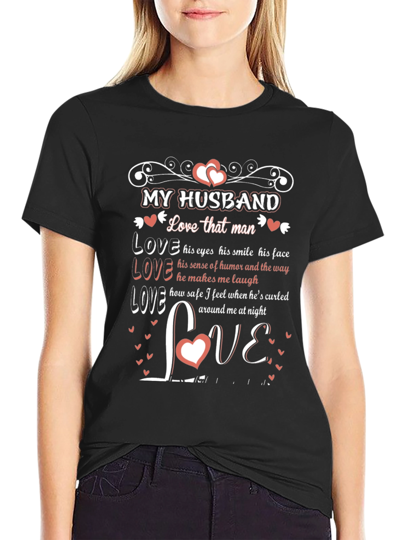 Black My Husband Love That Man Graphic T-Shirt view 2