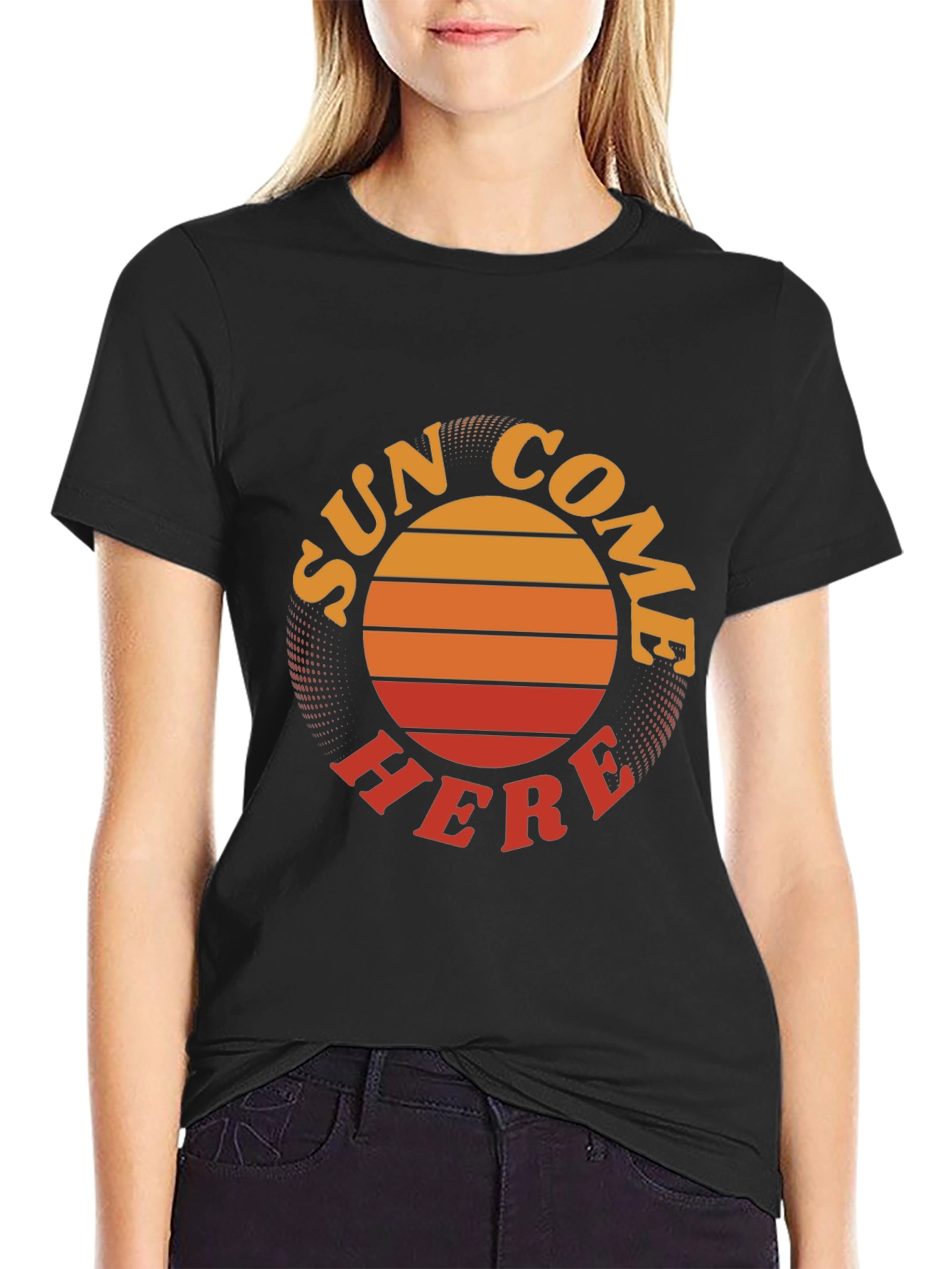 Black Sun Come Here Graphic Tee - Retro Vibe view 2