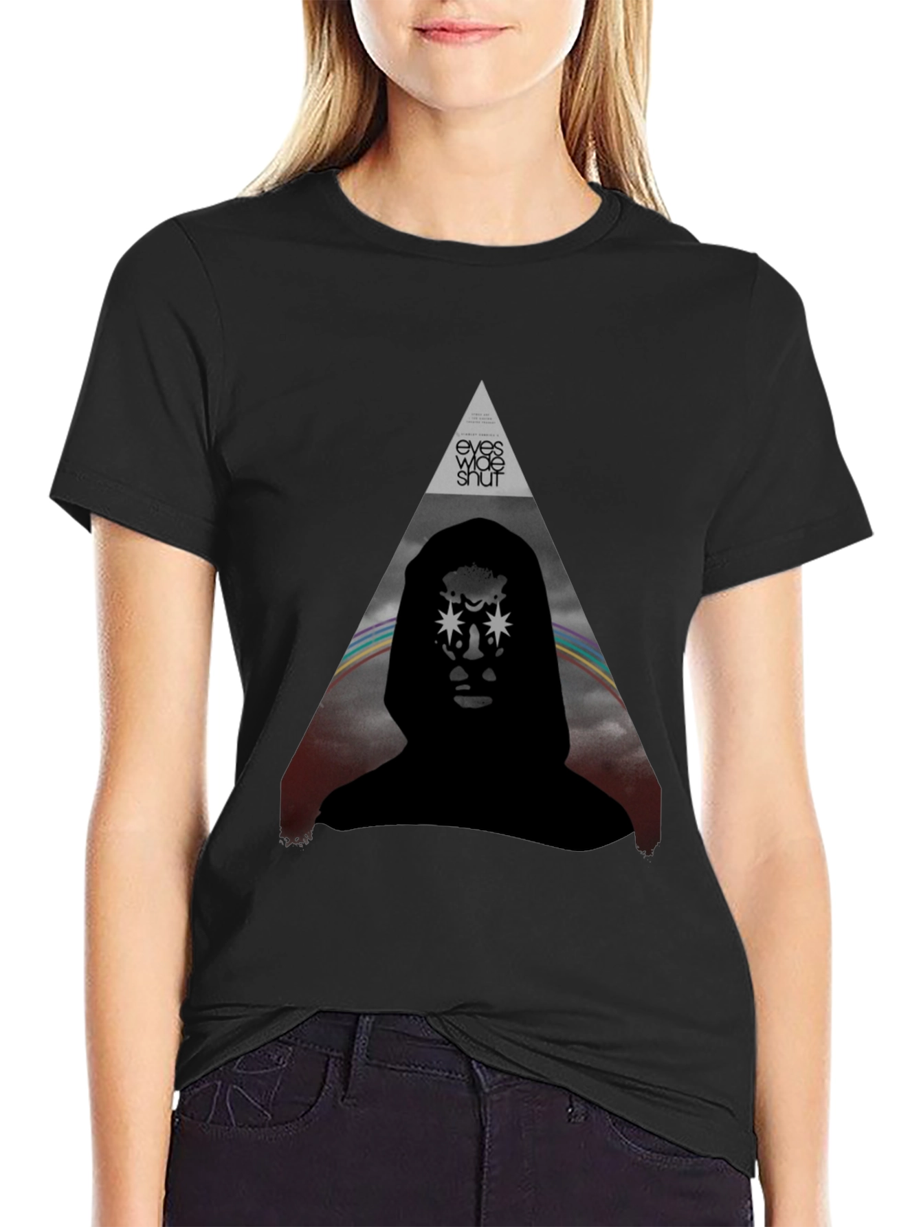 Black Eyes Wide Shut Graphic Tee - Stylish Black T-Shirt view 2