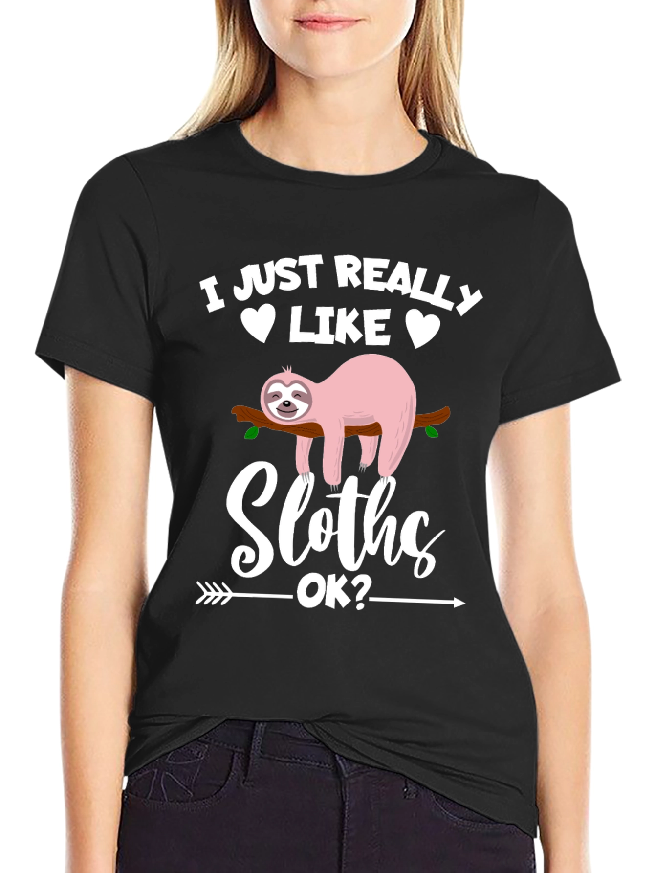 Funny Sloth Graphic T-Shirt - I Just Really Like Sloths OK? - 2